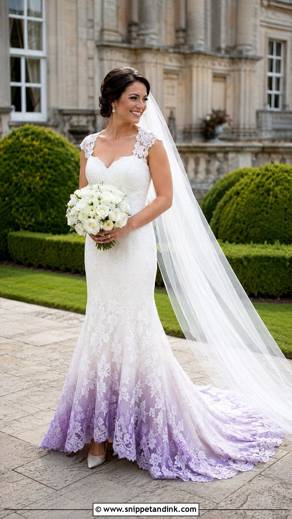 Lace Dip Dye Wedding Dress - Snippet and Ink - 20 Dip Dye Wedding Dress Ideas