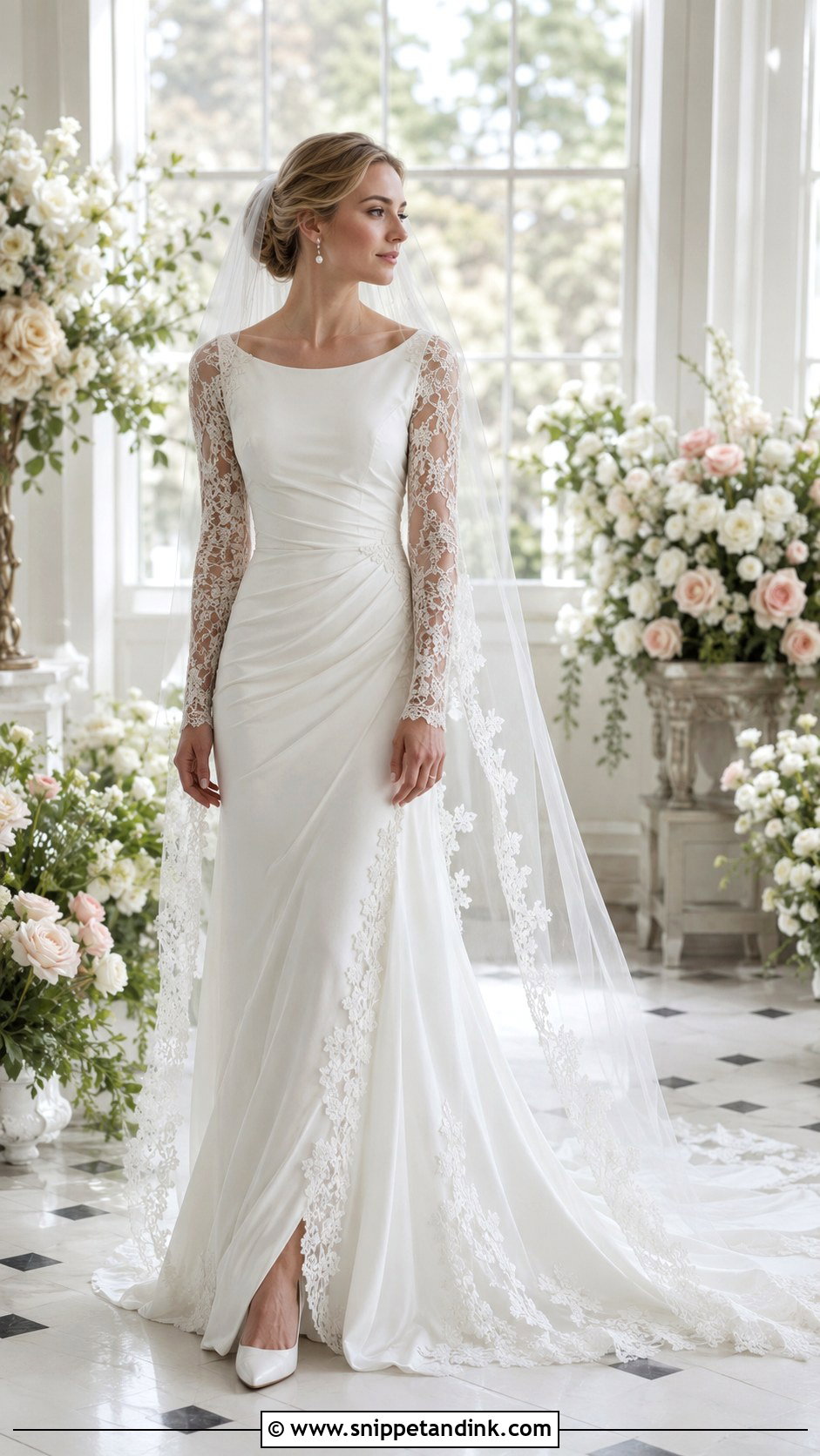 Lace Draped Wedding Dress - Snippet and Ink - 20 Draping Wedding Dress Ideas