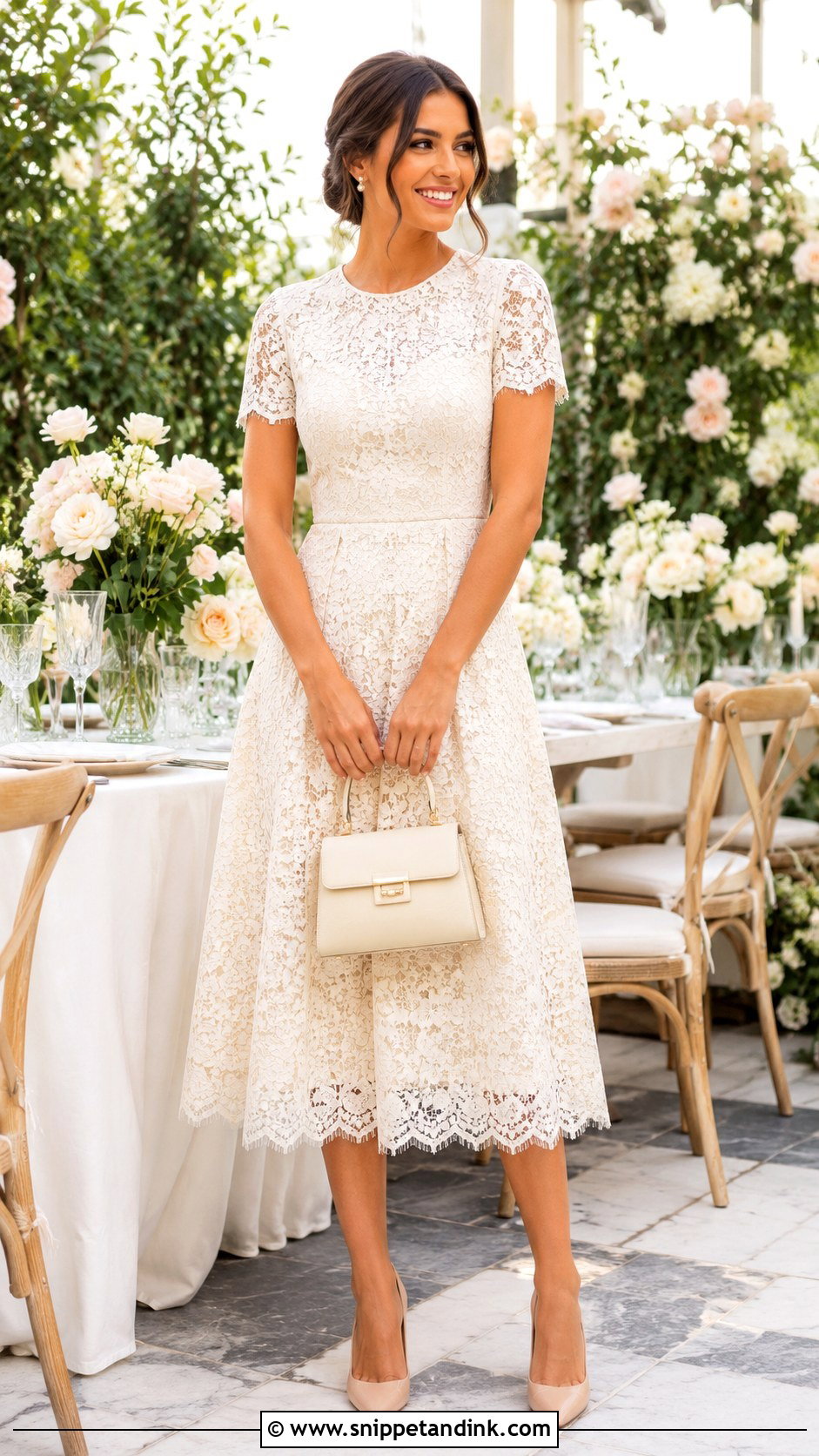 Lace Dress Bridal Luncheon Outfit - Snippet and Ink - 20 Bridal Luncheon Outfit Ideas