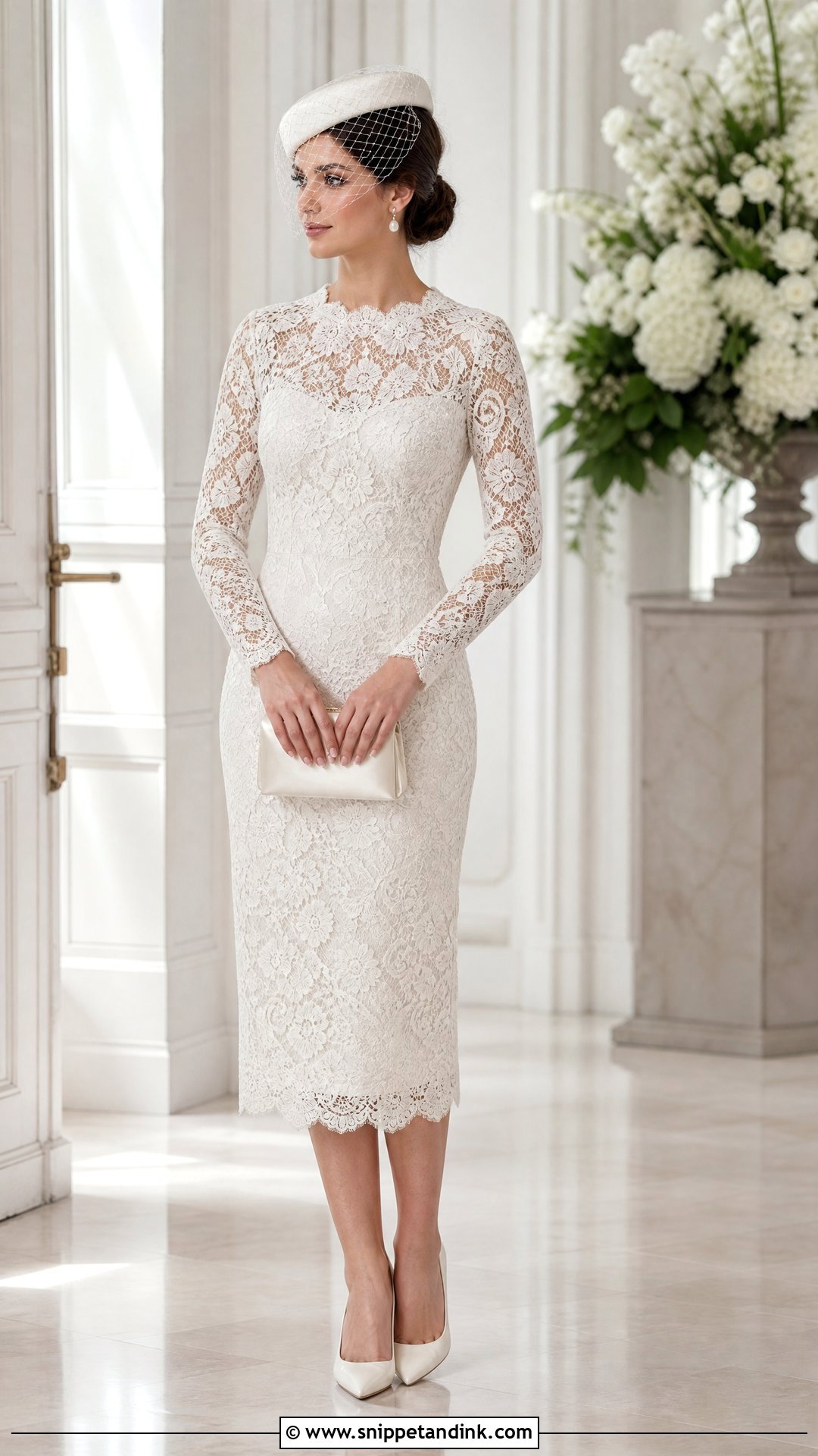 Lace Dress With Vualet Wedding Hat - Snippet and Ink - 20 Vualet Wedding Hat Ideas