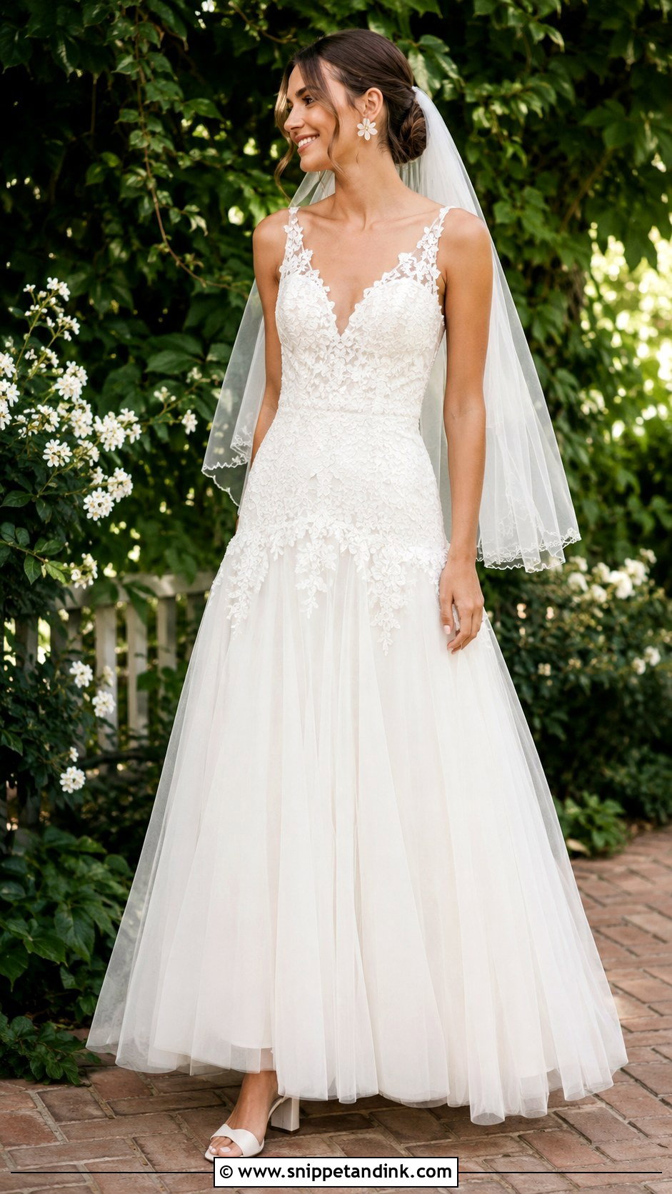Lace Drop Waist A Line Wedding Dress - Snippet and Ink - 25 Drop Waist a Line Wedding Dress Ideas
