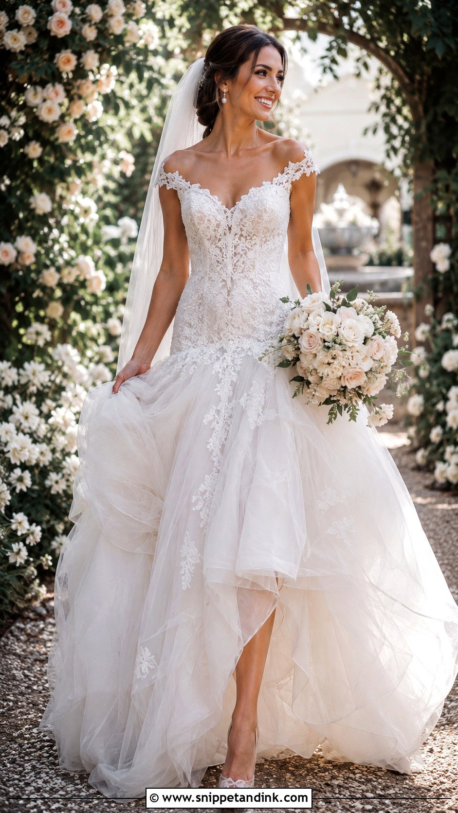Lace Drop Waist Ball Gown Wedding Dress - Snippet and Ink - 25 Drop Waist Wedding Dress Ball Gown Ideas