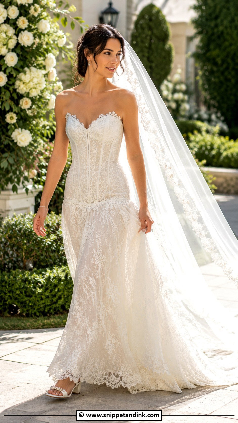 Lace Drop Waist Corset Wedding Dress - Snippet and Ink - 30 Drop Waist Corset Wedding Dress Ideas