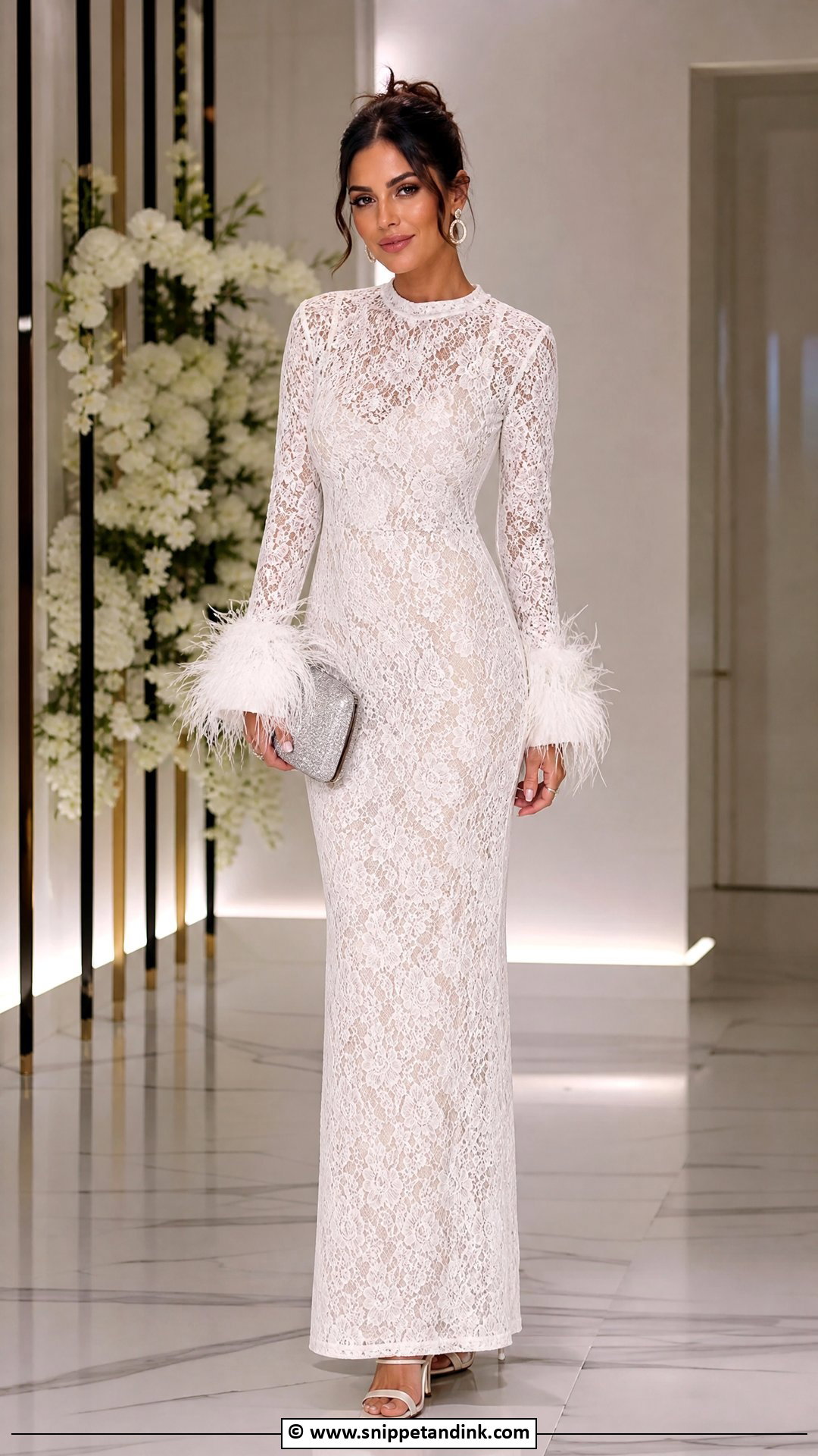 Lace Feather Sleeve Gown For Wedding - Snippet and Ink - 35 Latest Lace Styles for Wedding