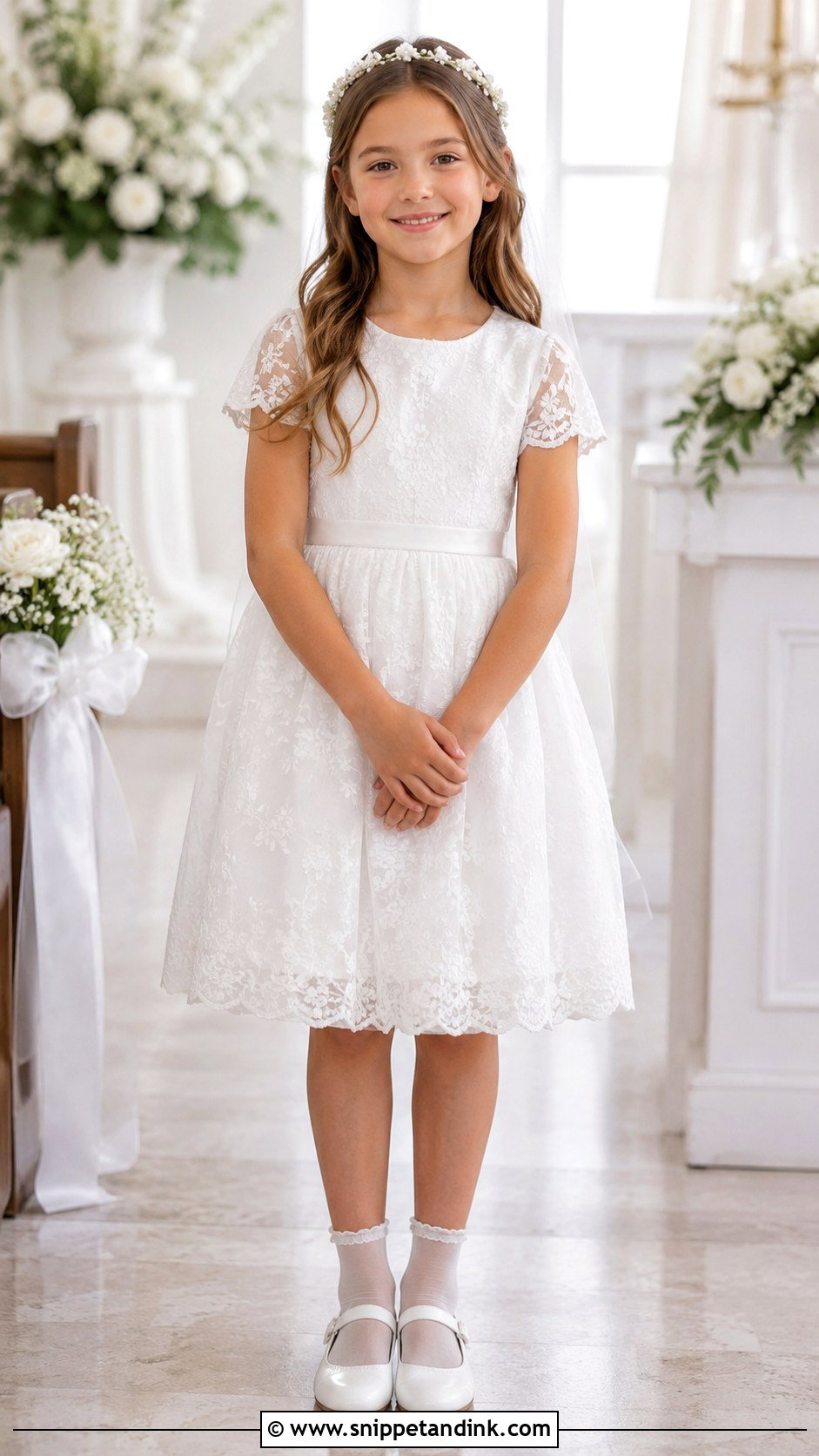 Lace First Communion Dress With Short Sleeves - Snippet and Ink - 25 First Communion Dresses Catholic Simple