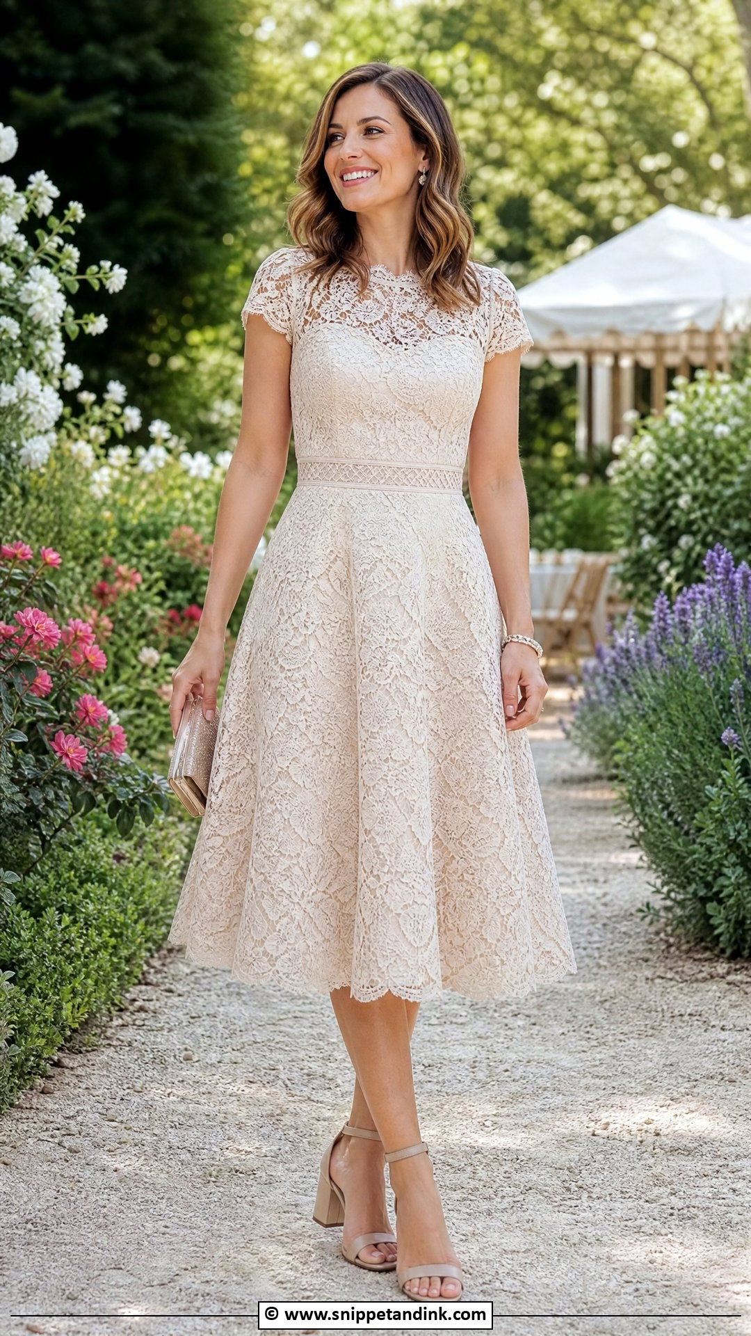 Lace Fit And Flare Dress For Wedding - Snippet and Ink - 35 Latest Lace Styles for Wedding