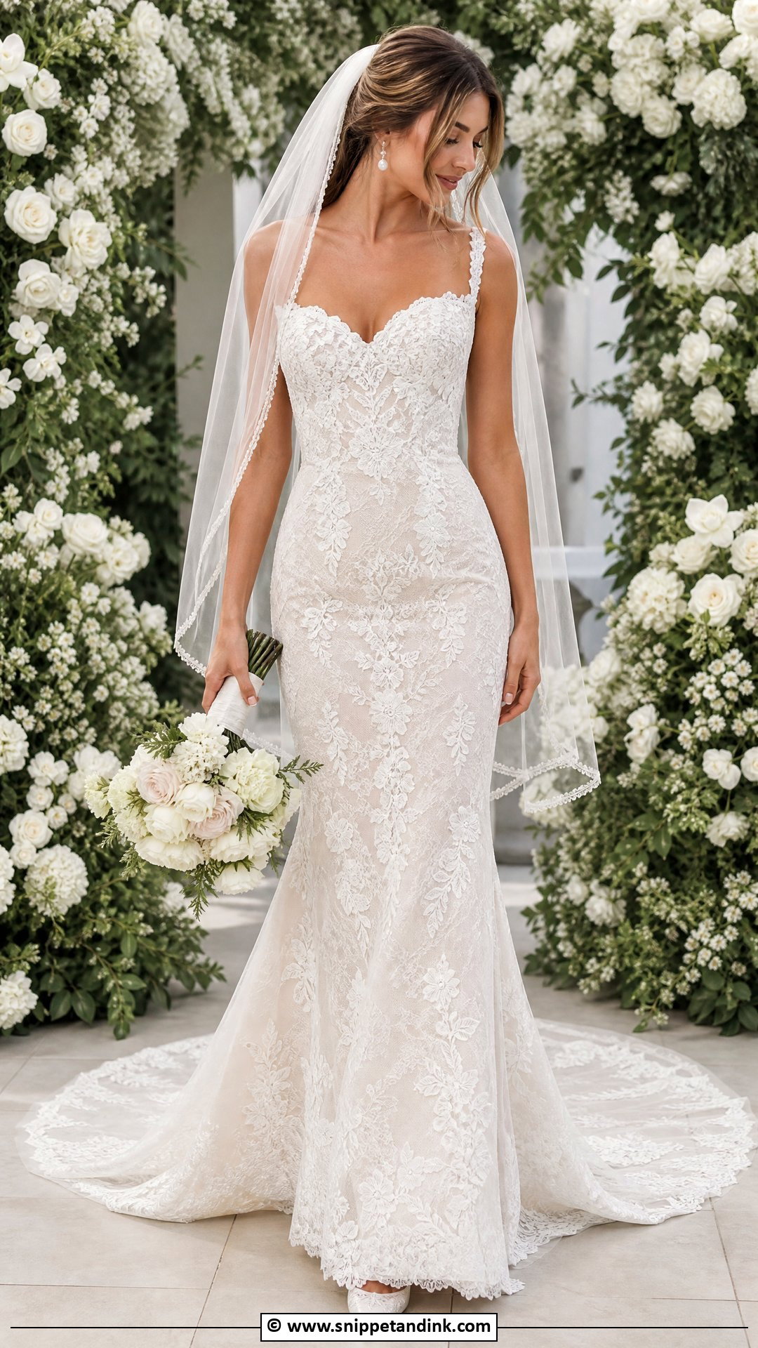 Lace Fit And Flare Wedding Dress - Snippet and Ink - 35 Fit and Flare Wedding Dress Ideas