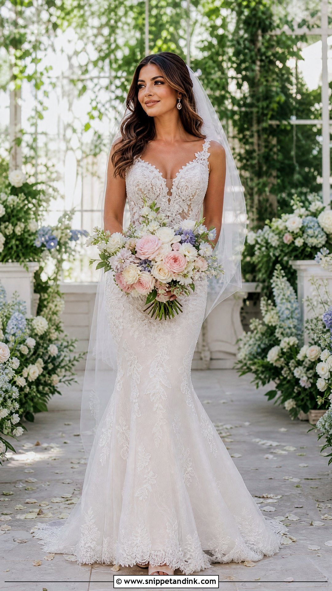 Lace Fit And Flare Wedding Dress - Snippet and Ink - 20 Wedding Dresses for Hourglass Shape