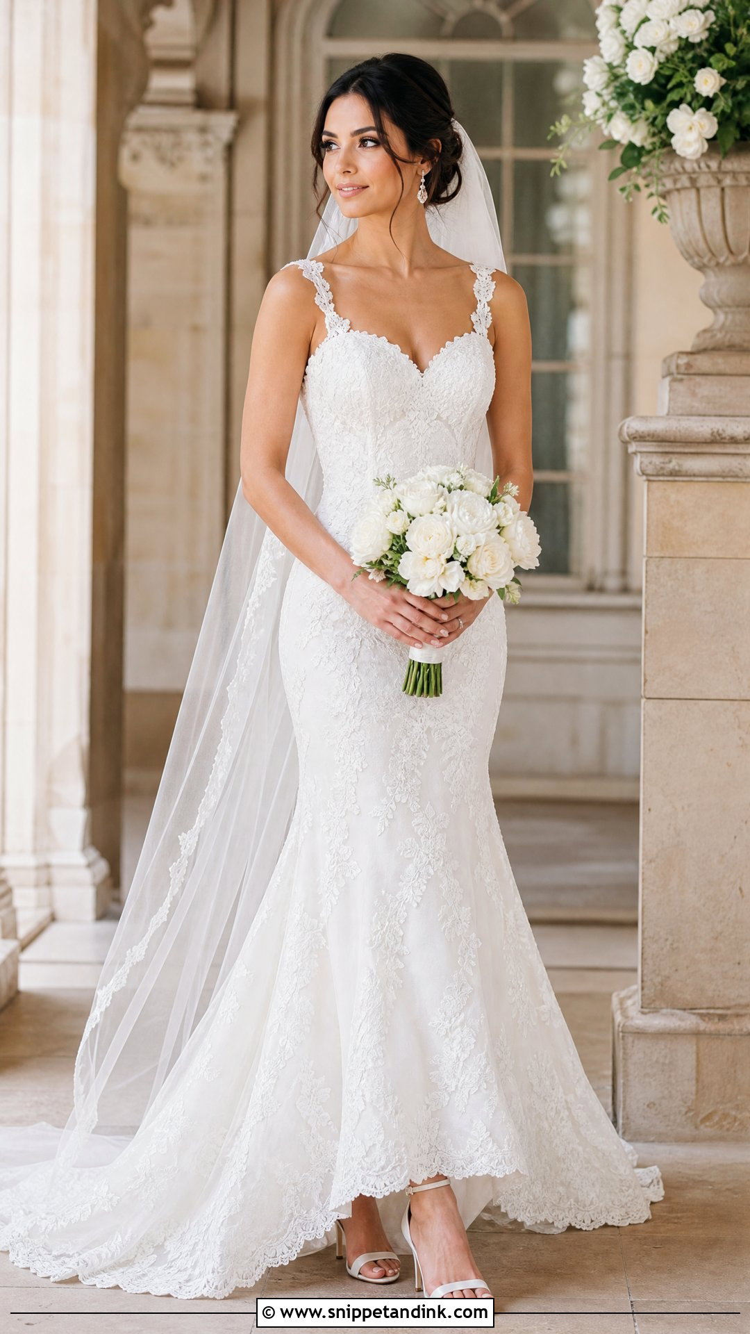 Lace Fit And Flare Wedding Dress - Snippet and Ink - 20 Wedding Dresses for Petite Brides