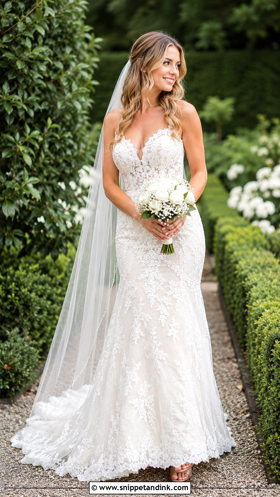 Lace Fit And Flare Wedding Dress - Snippet and Ink - 25 Form Fitting Wedding Dress Ideas