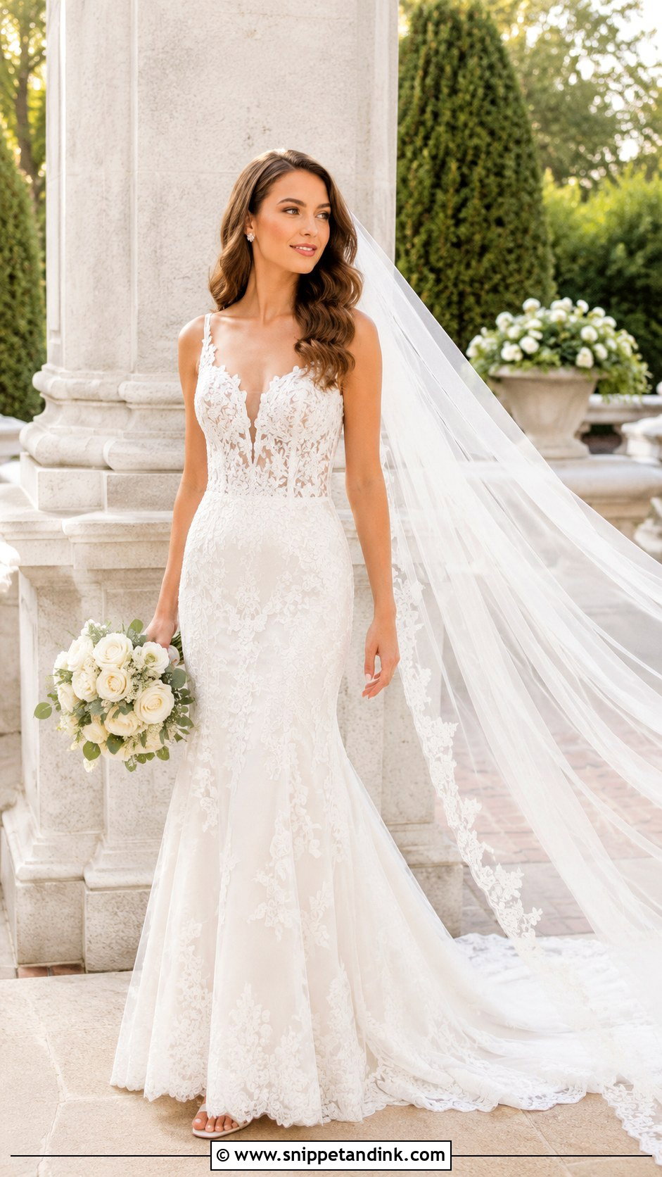 Lace Fit And Flare Wedding Dress - Snippet and Ink - 20 Flared Wedding Dress Ideas