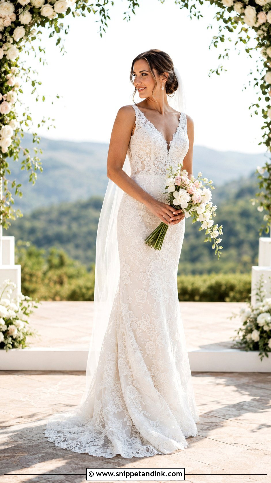 Lace Fit and Flare Bridal Dress - Snippet and Ink - 20 Classic Bridal Dress Ideas