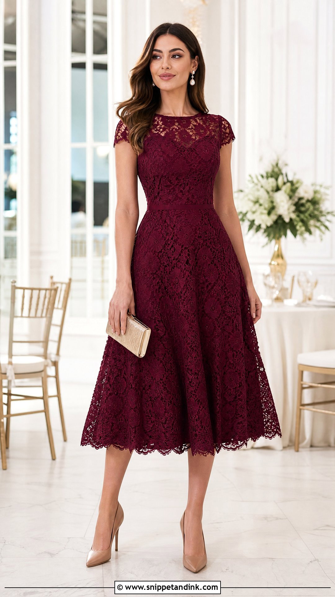 Lace Fit and Flare Sister of the Bride Dress - Snippet and Ink - 20 Sister of the Bride Wedding Dresses