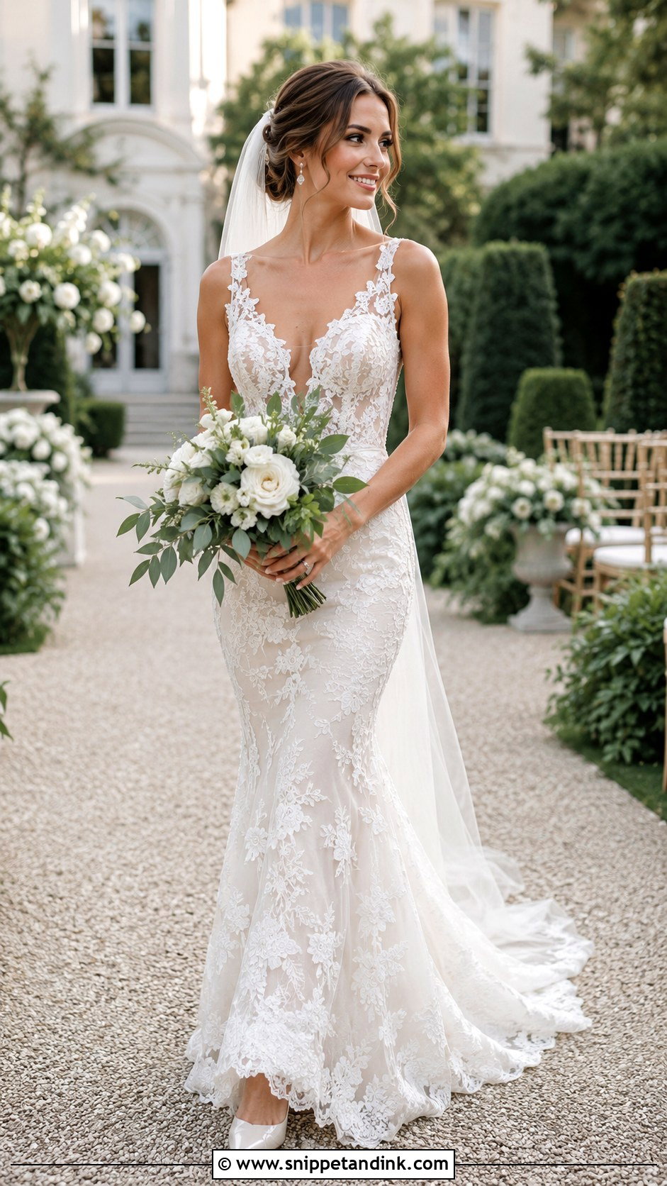 Lace Floral Applique Wedding Dress - Snippet and Ink - 20 Floral Applique Wedding Dress Ideas