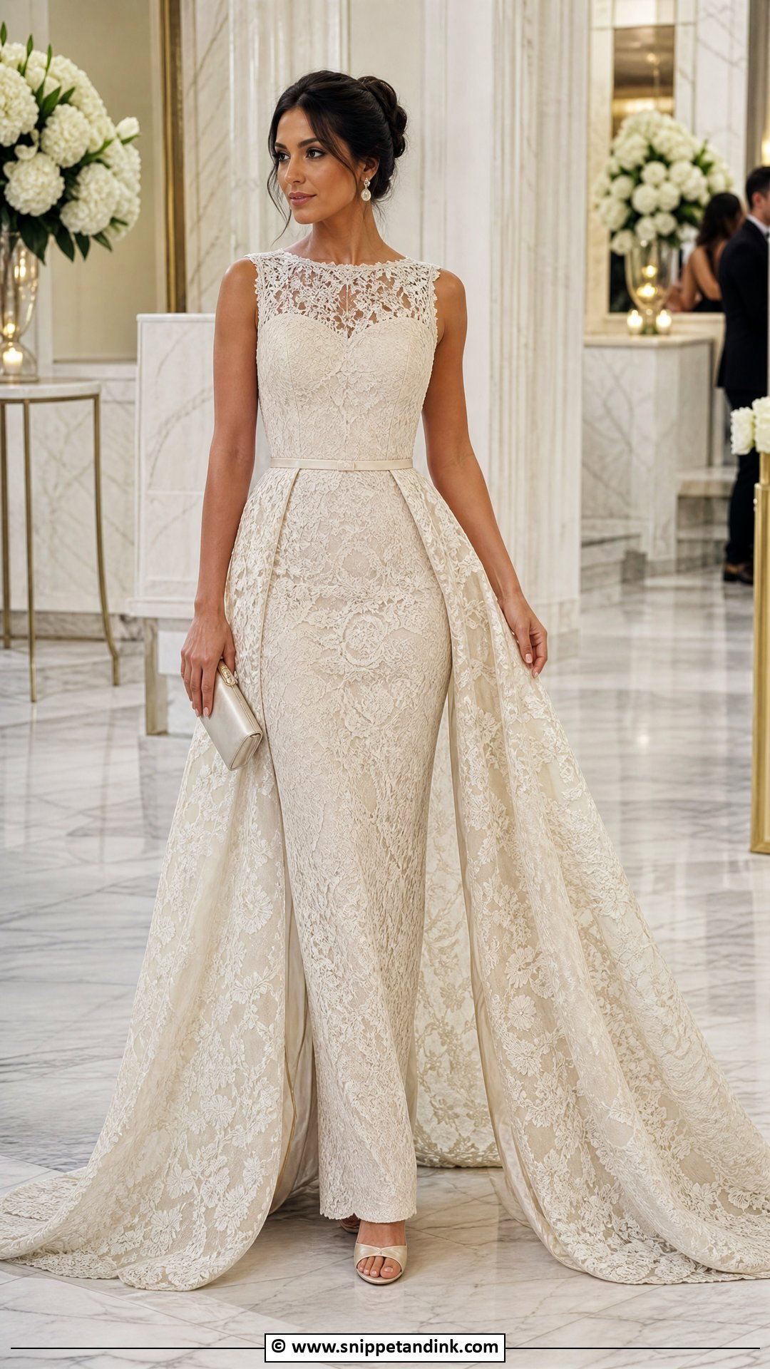 Lace Gown With Detachable Skirt - Snippet and Ink - 35 Lace Gown Styles