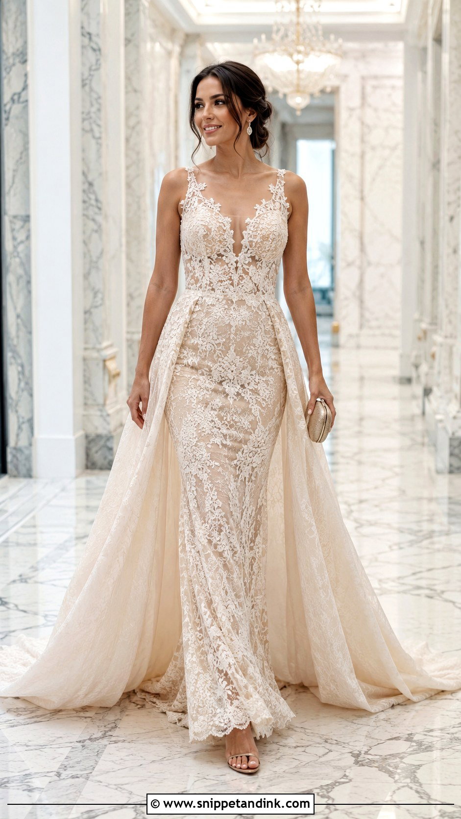 Lace Gown With Detachable Train - Snippet and Ink - 25 Latest Style for Lace Gown Ideas