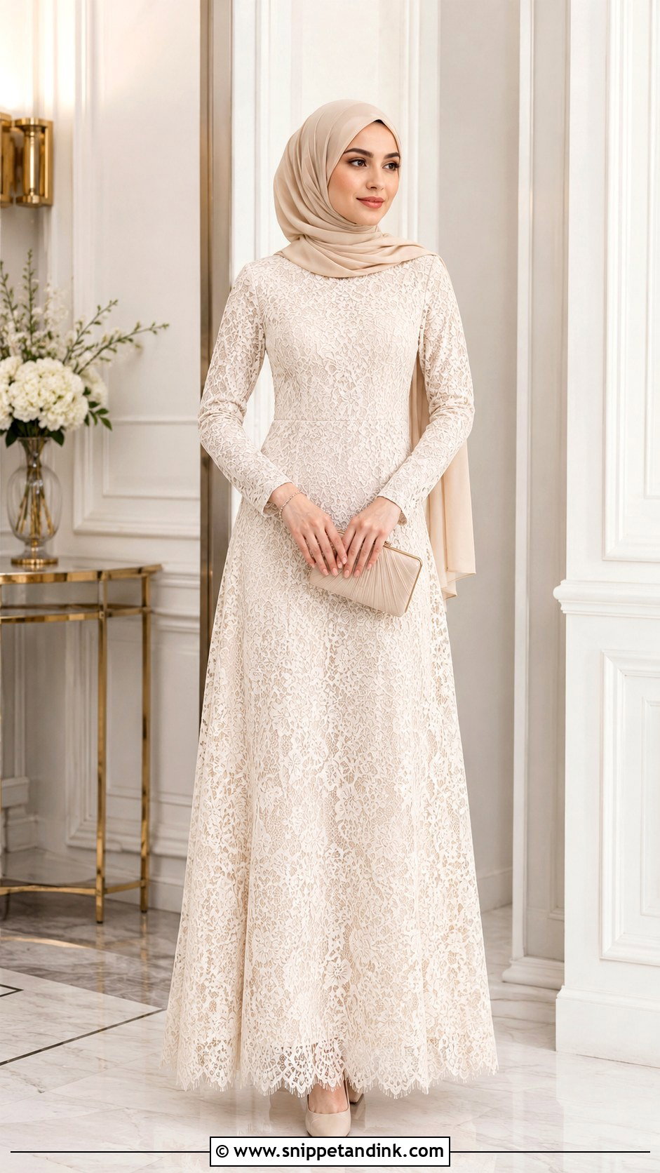 Lace Gown With Hijab - Snippet and Ink - 25 Gown with Hijab Ideas