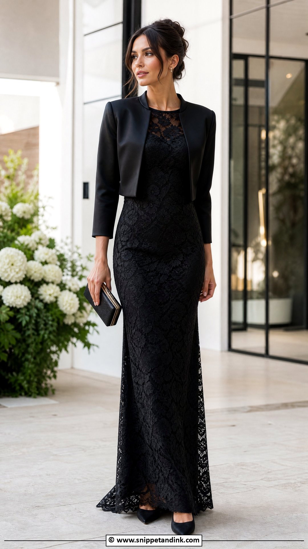 Lace Gown With Jacket - Snippet and Ink - 35 Lace Gown Styles