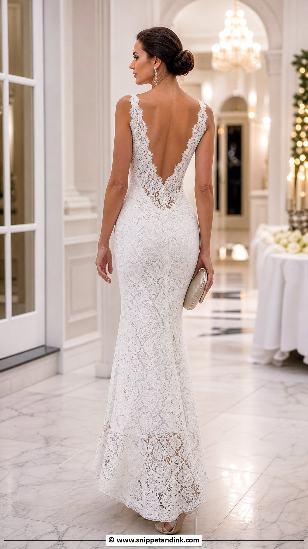 Lace Gown With Open Back - Snippet and Ink - 35 Lace Gown Styles