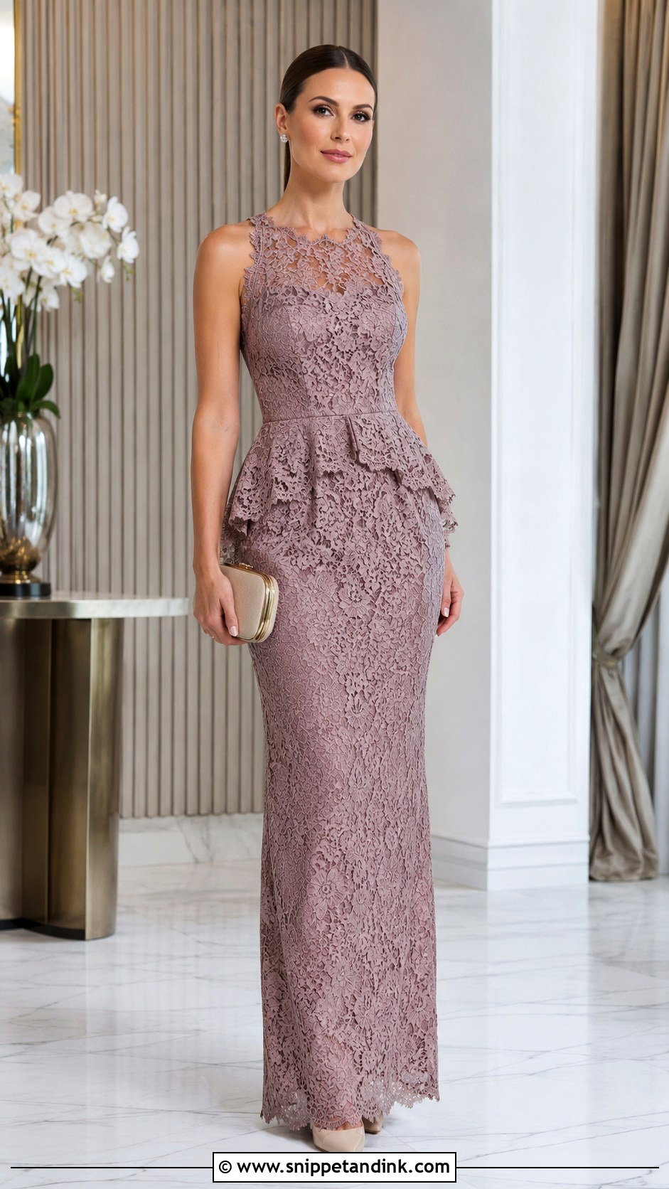 Lace Gown With Peplum - Snippet and Ink - 25 Beautiful Lace Gown Styles