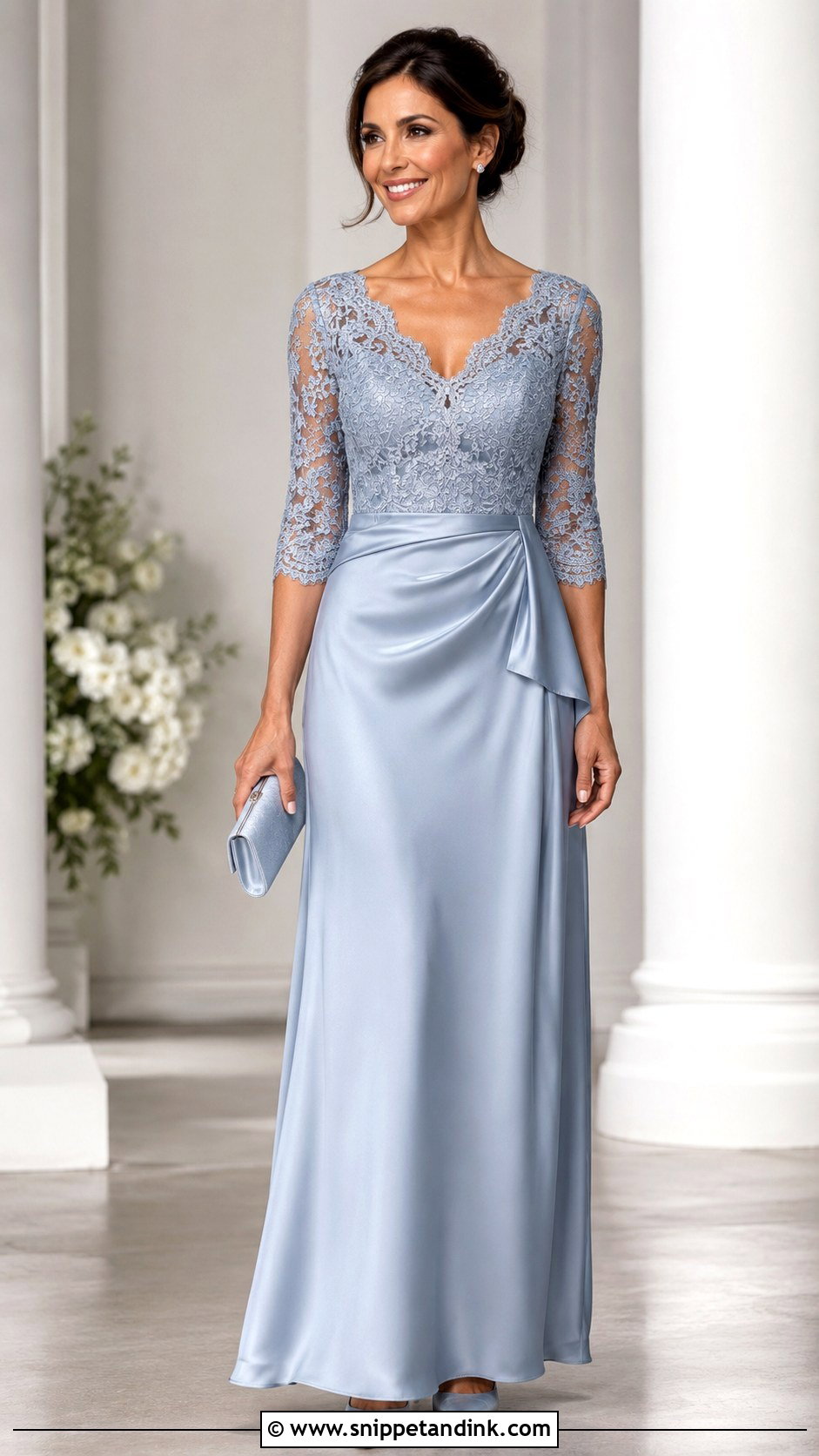 Lace Gown With Satin Skirt - Snippet and Ink - 25 Beautiful Lace Gown Styles