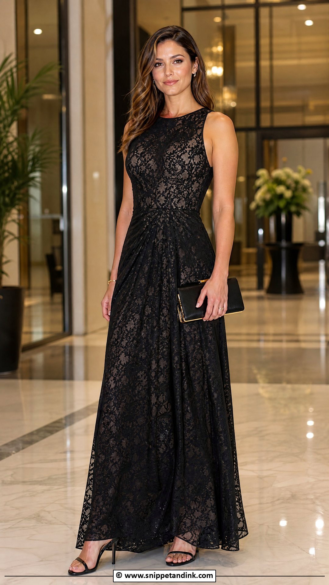 Lace Gown With Slit - Snippet and Ink - 35 Lace Gown Styles