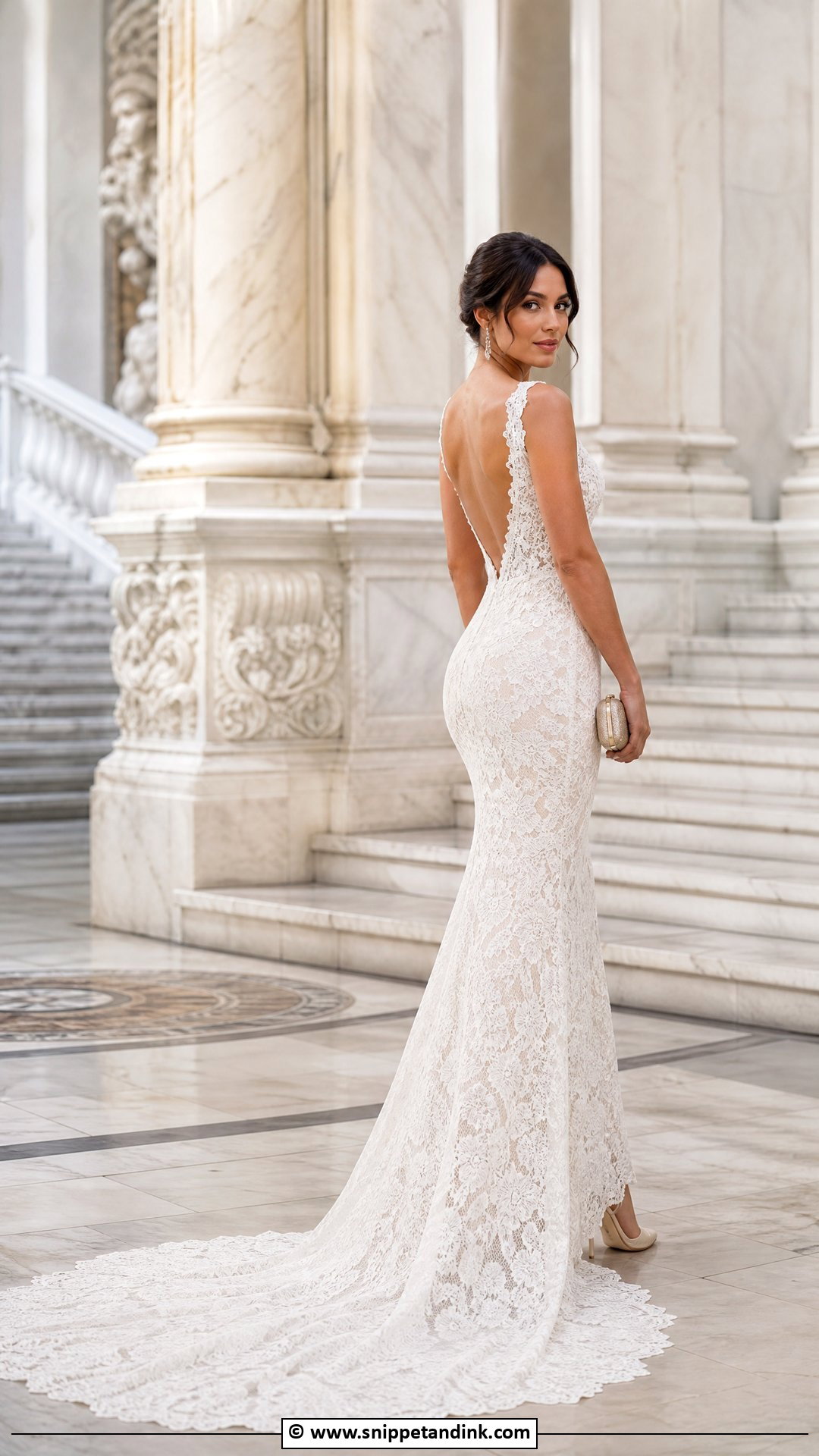 Lace Gown With Train - Snippet and Ink - 35 Lace Gown Styles