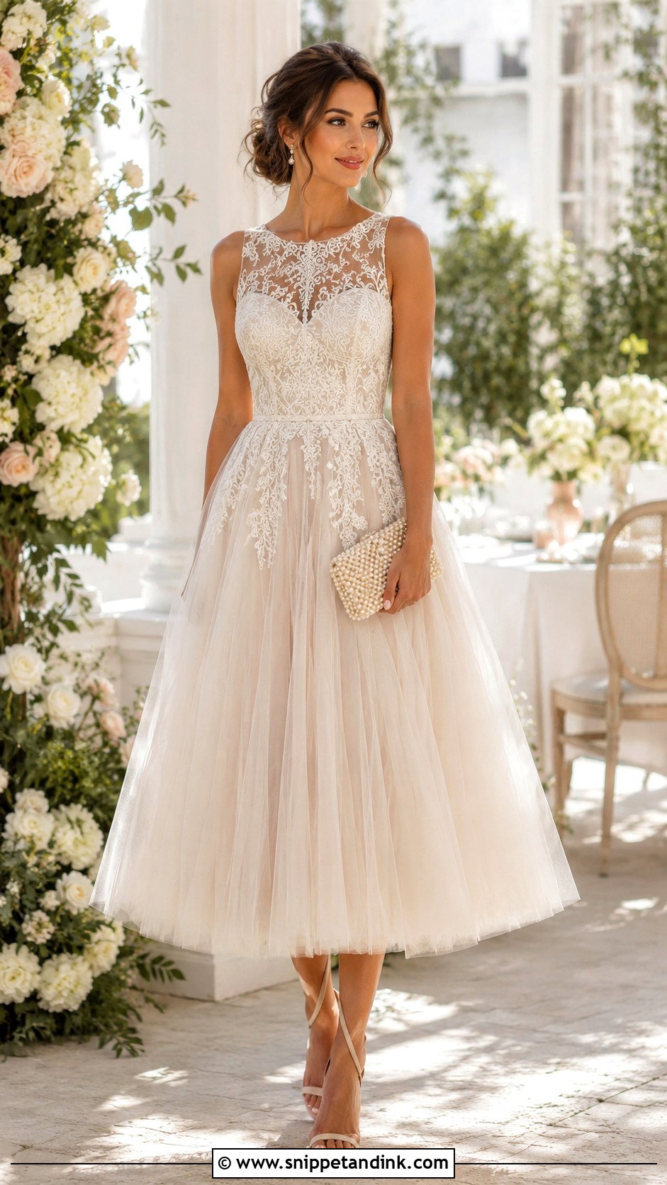 Lace Gown With Tulle Skirt Outfit - Snippet and Ink - 25 Sample Lace Gown Styles