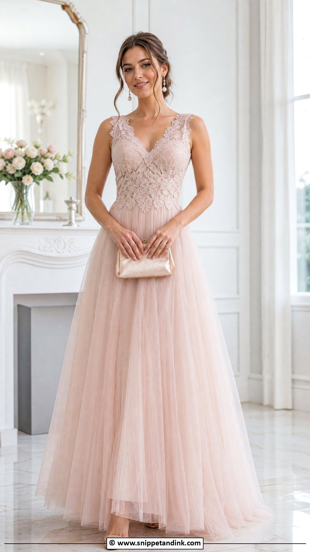 Lace Gown With Tulle Skirt - Snippet and Ink - 35 Lace Gown Styles