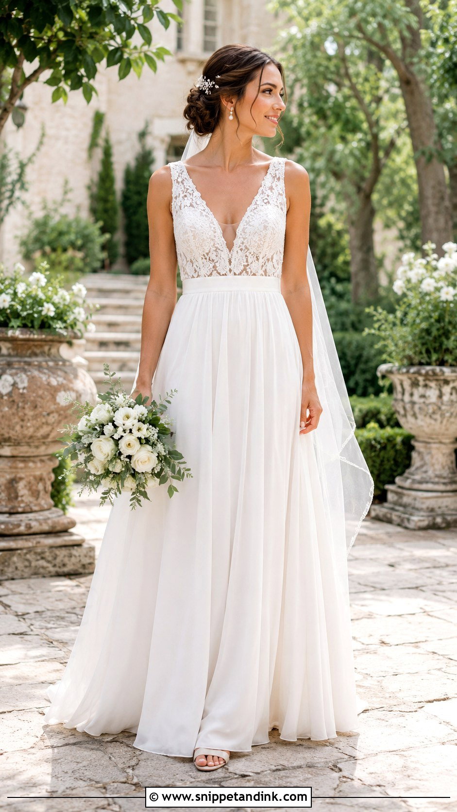 Lace Greek Wedding Dress - Snippet and Ink - 20 Greek Wedding Dresses