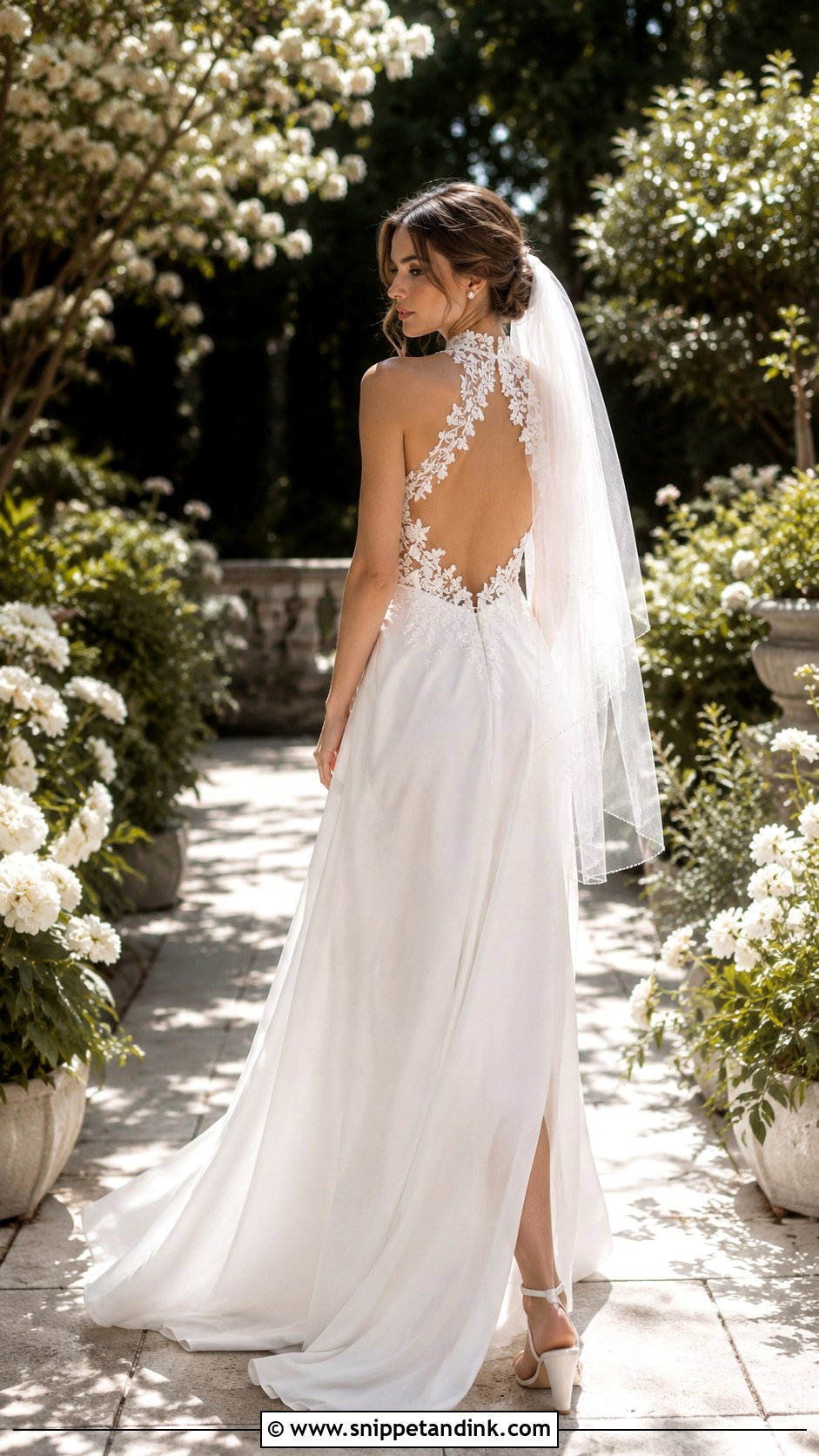 Lace Halter Backless Wedding Dress - Snippet and Ink - 20 Halter Backless Wedding Dress Ideas