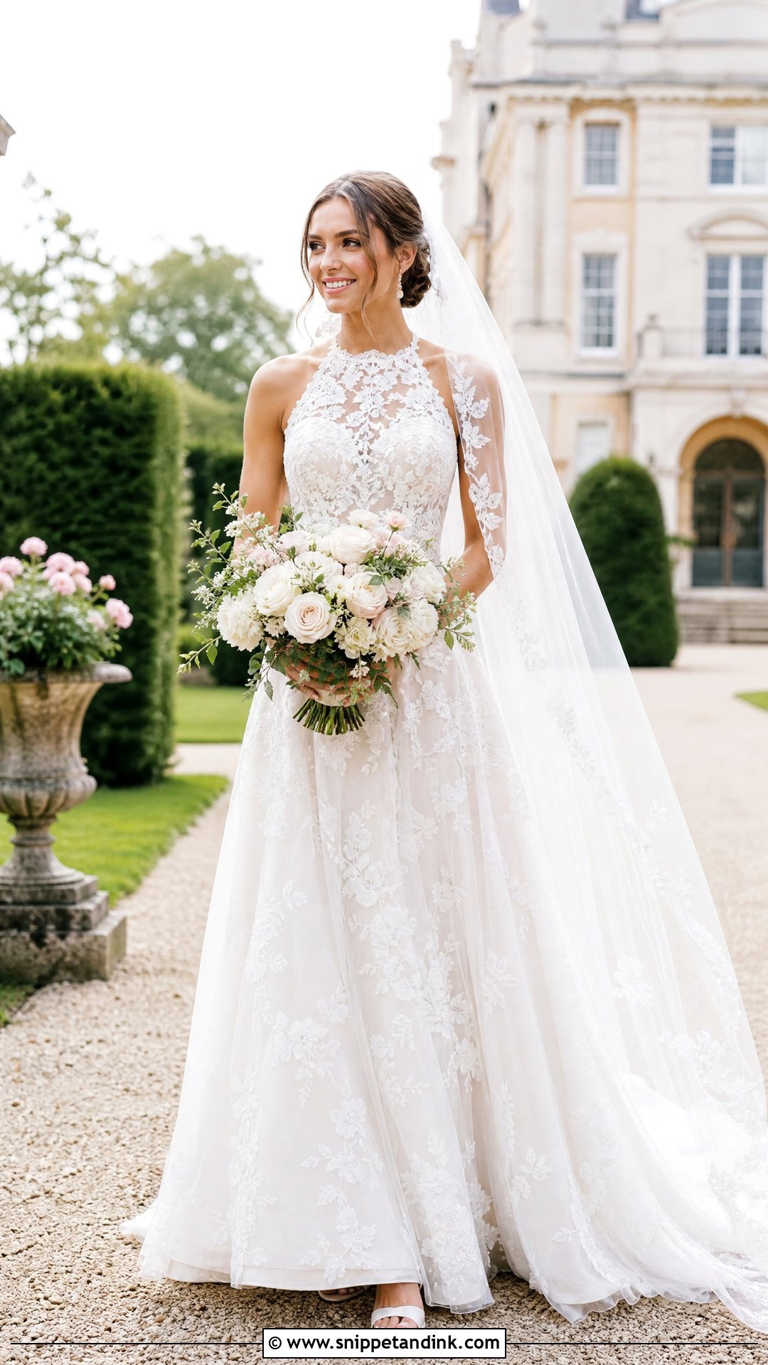 Lace Halter Neck Wedding Gown - Snippet and Ink - 20 Halter Neck Wedding Gown Ideas