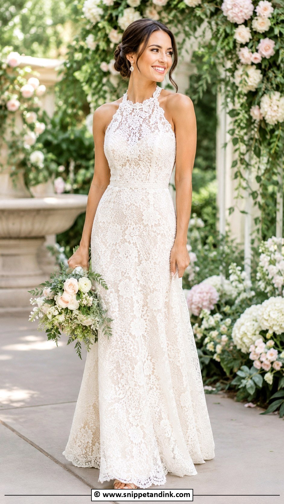 Lace Halter Wedding Dress - Snippet and Ink - 25 Halter Top Wedding Dress Ideas