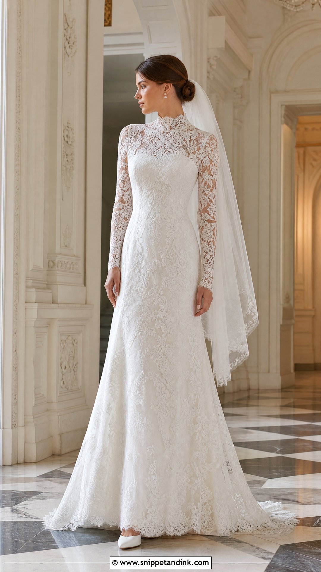 Lace High Neck Bridal Dress - Snippet and Ink - 20 Latest Bridal Dress Design Ideas