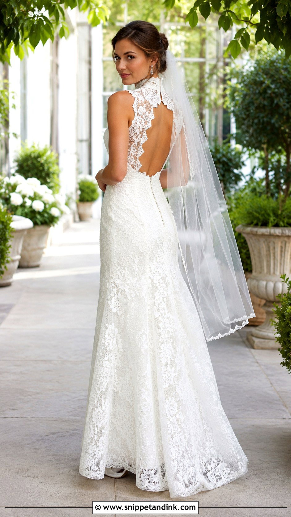 Lace High Neck Low Back Wedding Dress - Snippet and Ink - 20 High Neck Low Back Wedding Dress Ideas