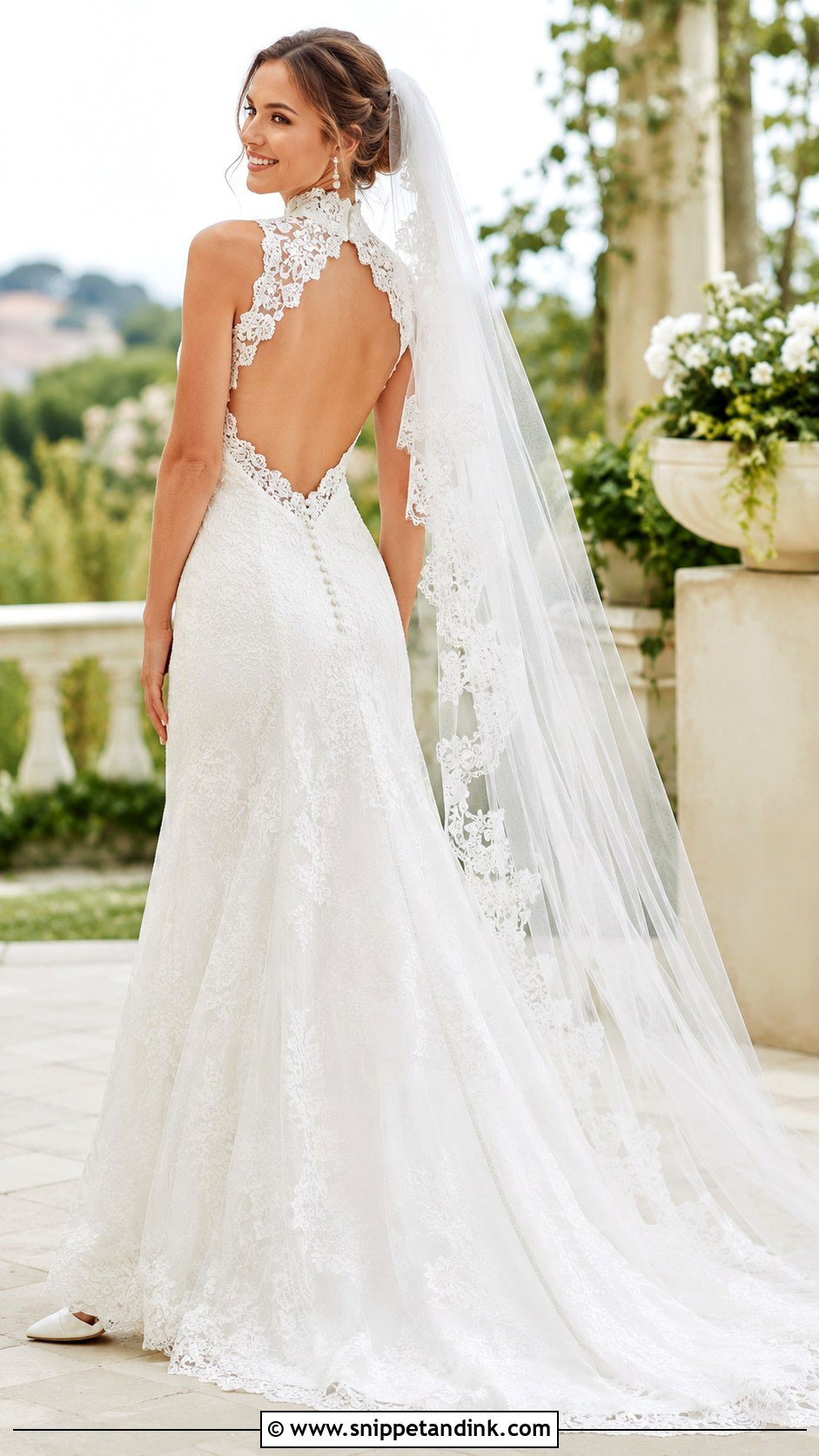 Lace High Neck Open Back Wedding Dress - Snippet and Ink - 20 High Neck Open Back Wedding Dress Ideas