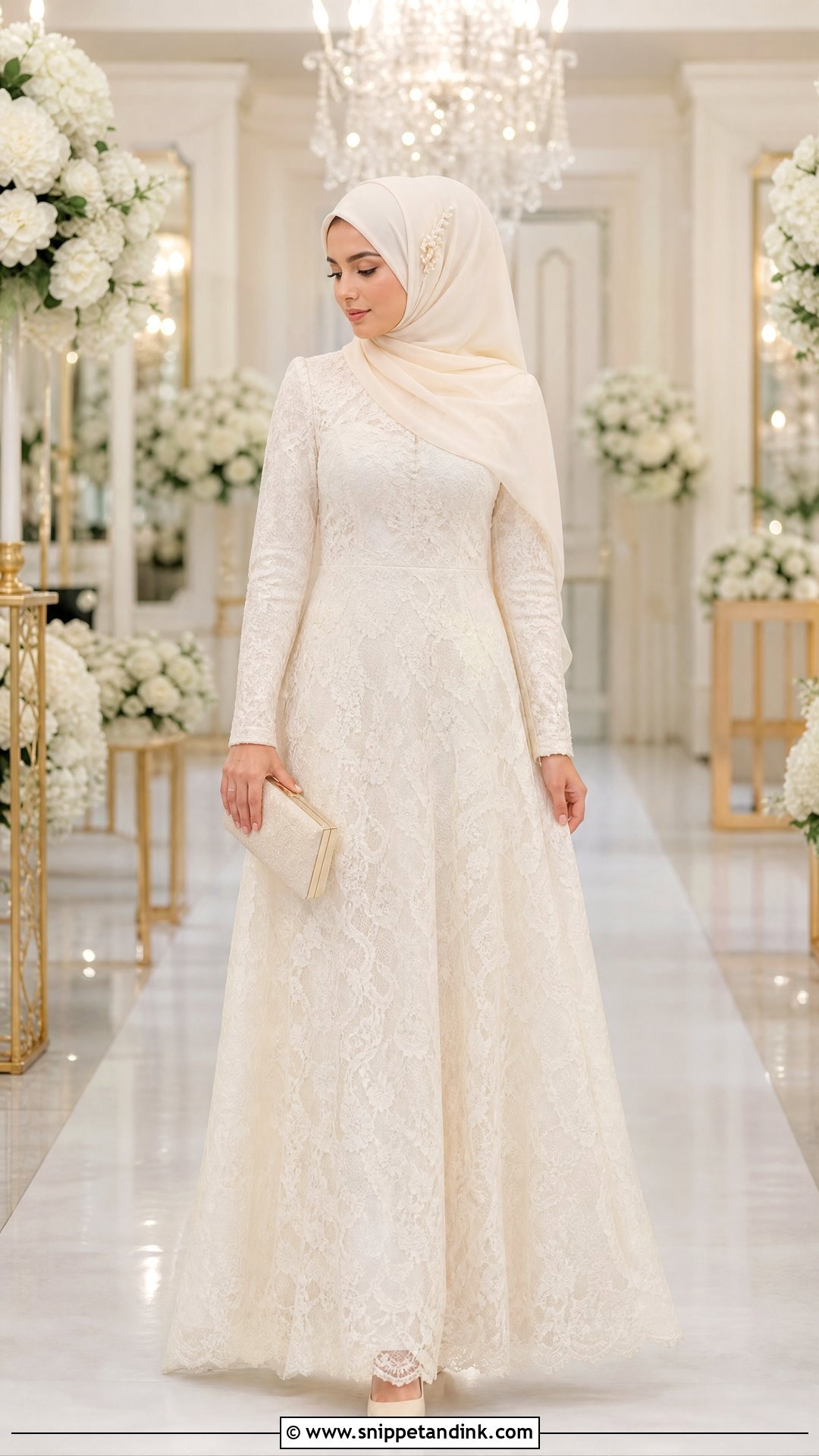 Lace Hijab Wedding Dress - Snippet and Ink - 25 Hijab Ideas for Wedding