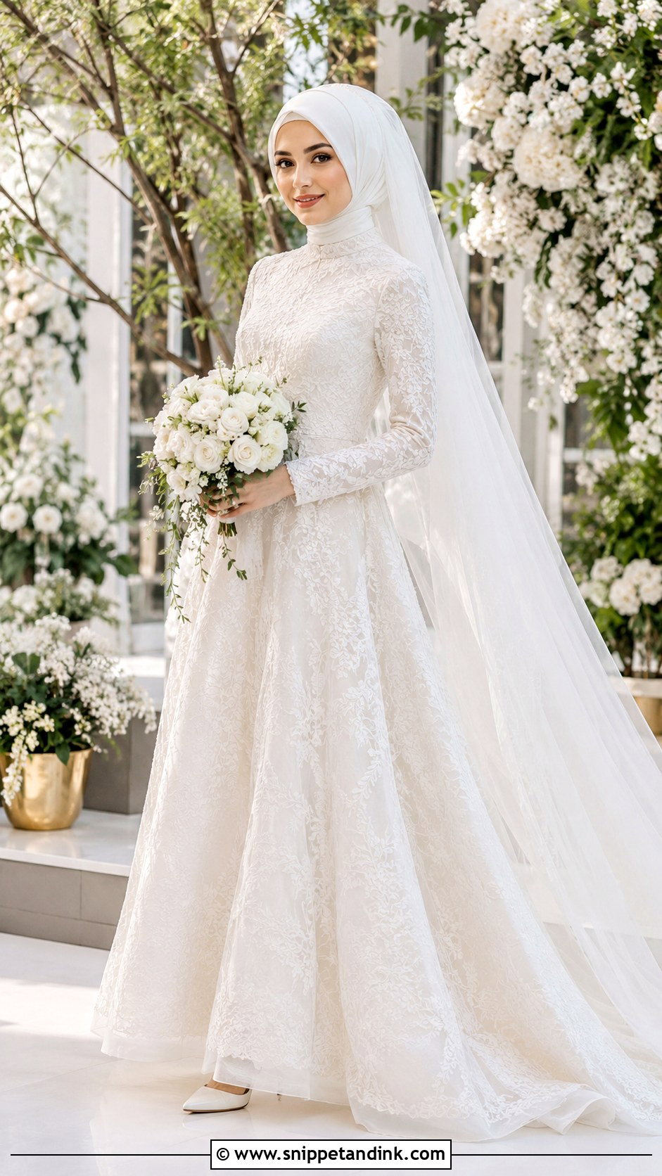 Lace Hijab Wedding Dress - Snippet and Ink - 25 Elegant Hijab Wedding Dress Ideas