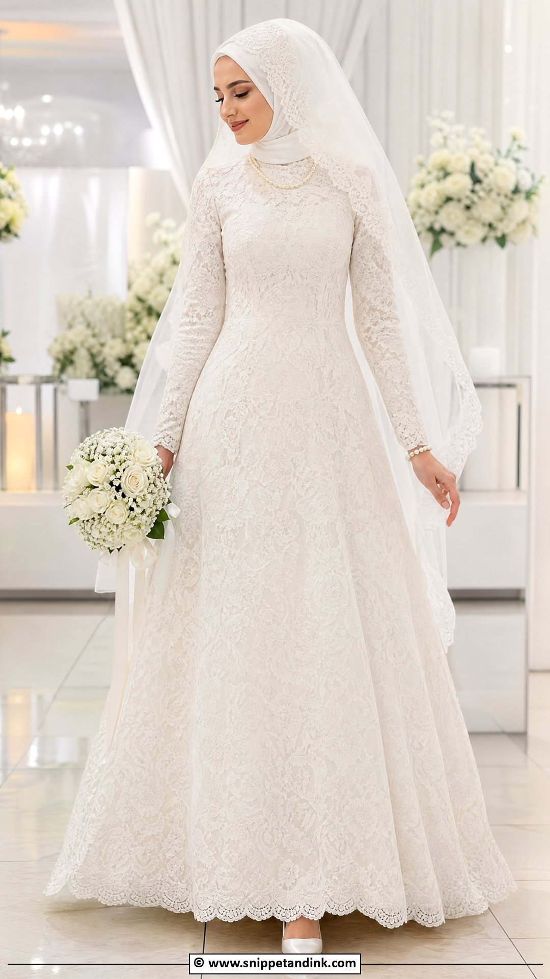 Lace Hijab Wedding Dress - Snippet and Ink - 35 Hijab Wedding Dresses