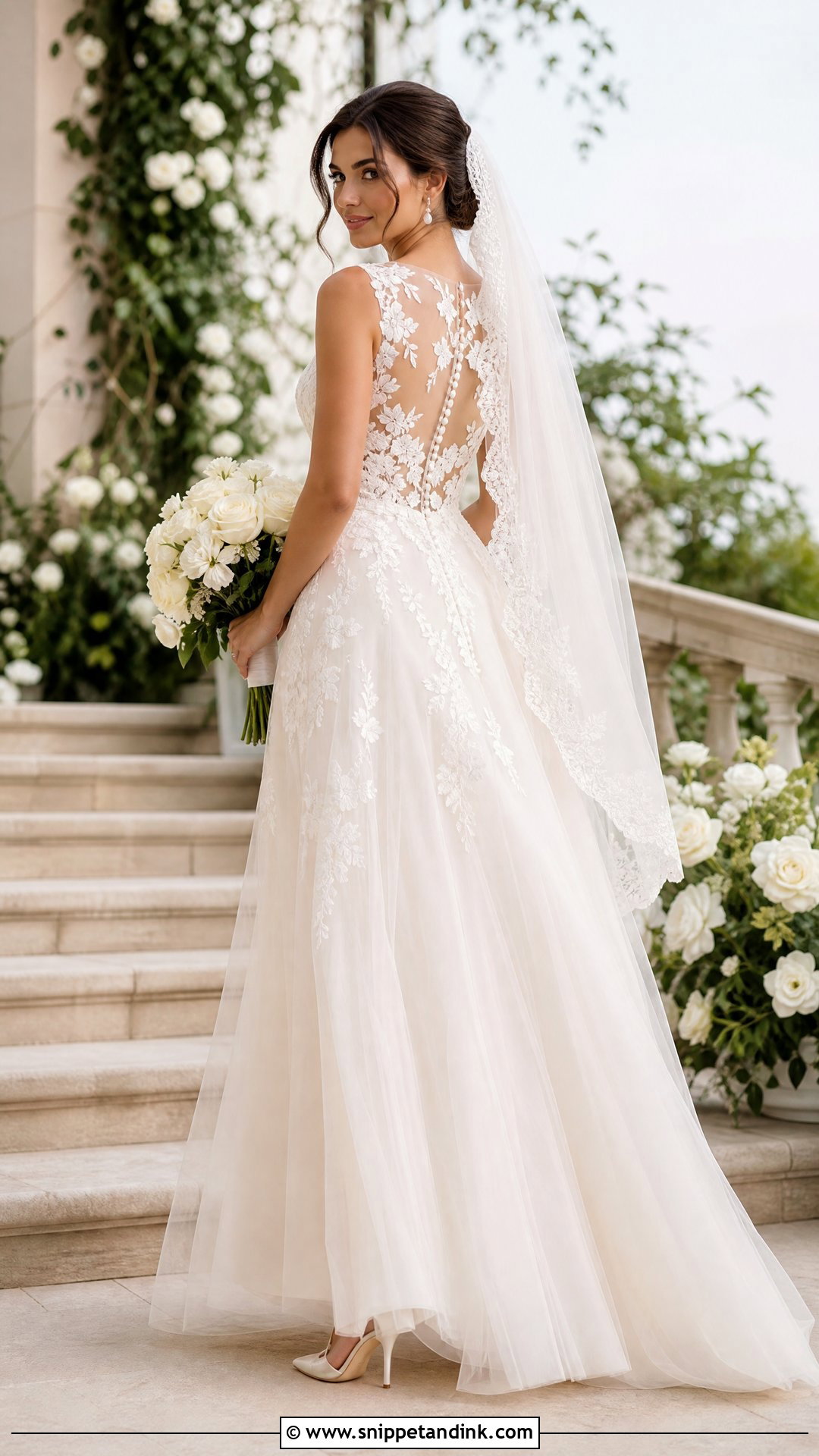 Lace Illusion Back Wedding Dress - Snippet and Ink - 20 Illusion Back Wedding Dress Ideas