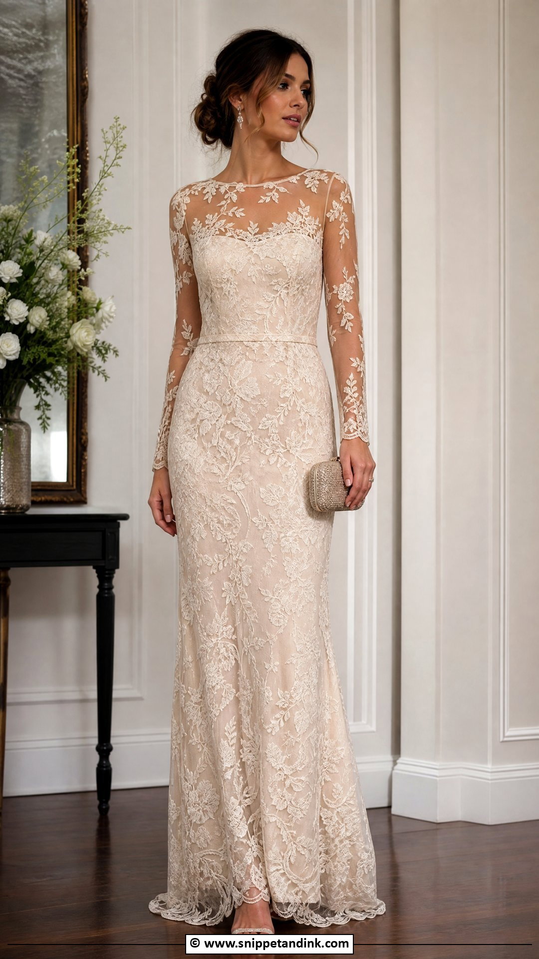 Lace Illusion Gown - Snippet and Ink - 35 Lace Gown Ideas
