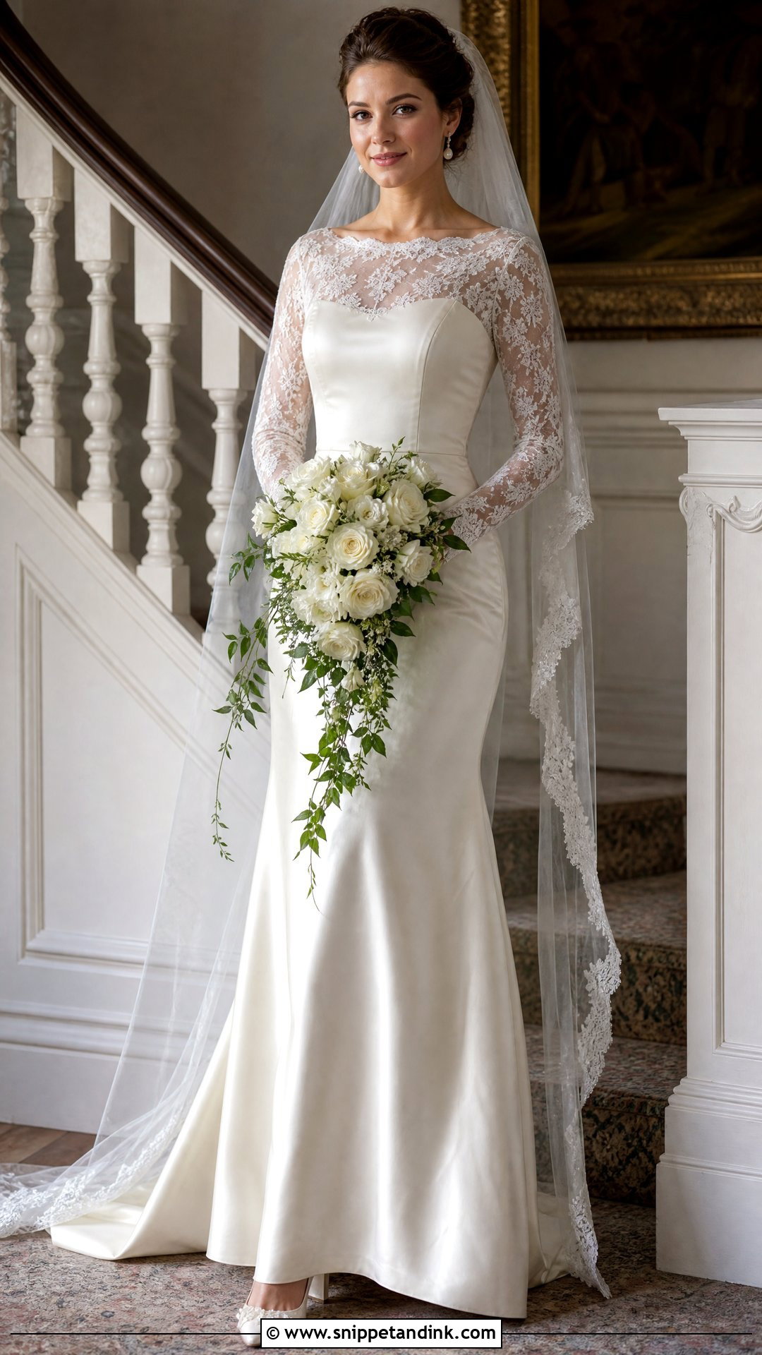 Lace Inset Satin Wedding Dress - Snippet and Ink - 20 Vintage Silk Satin Wedding Dress Bridal Gowns