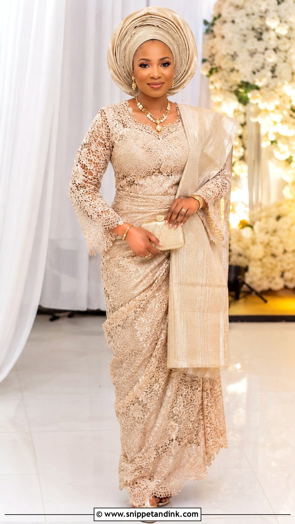 Lace Iro And Buba Outfit - Snippet and Ink - 25 Nigeria Traditional Wedding Outfit Ideas