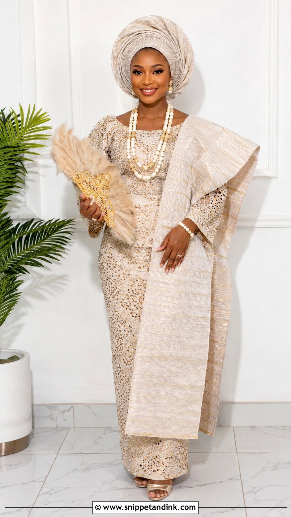 Lace Iro And Buba Yoruba Bride Attire - Snippet and Ink - 25 Yoruba Traditional Wedding Attire for Bride Ideas