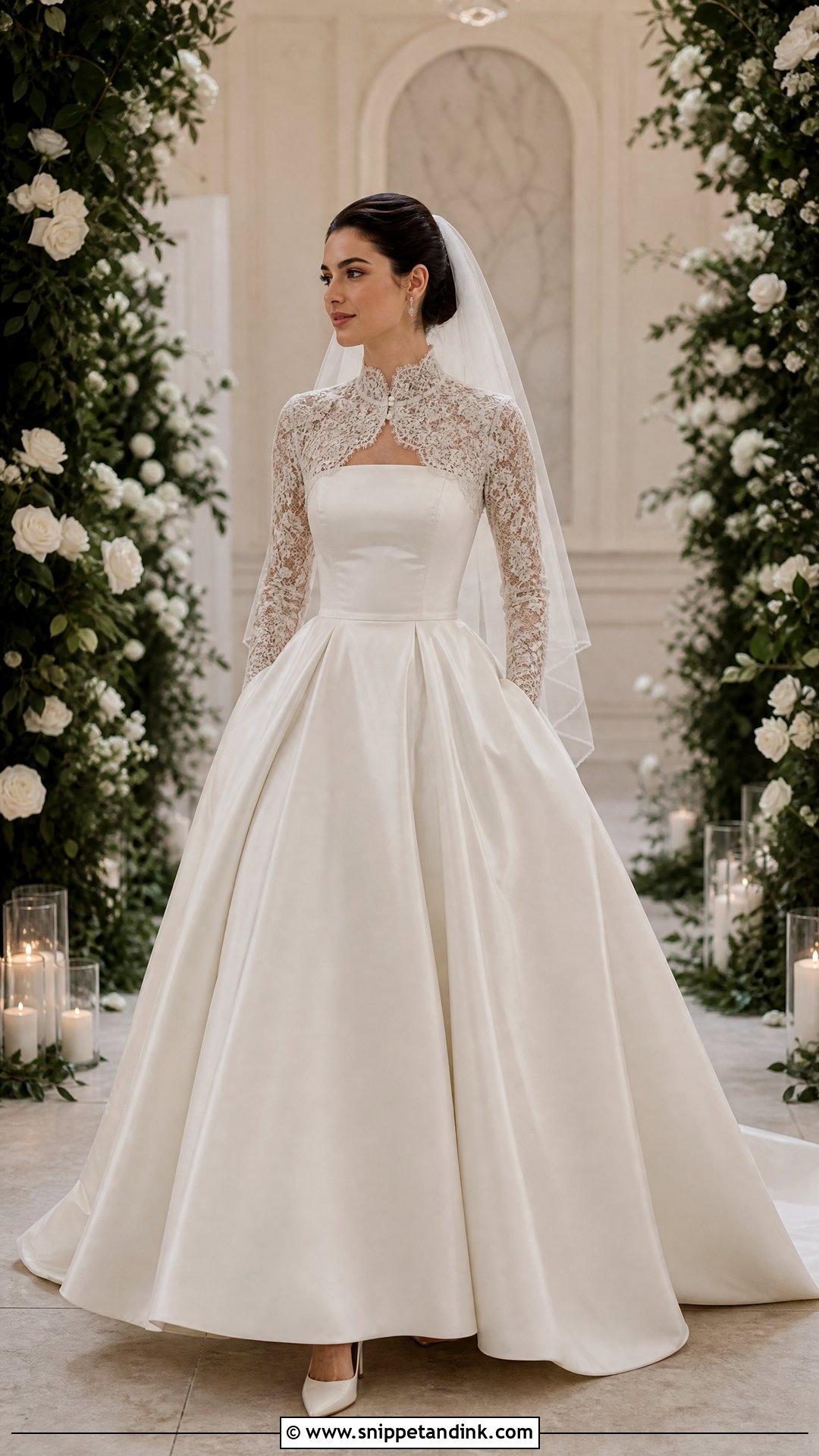 Lace Jacket Vintage Ballgown Wedding Dress - Snippet and Ink - 20 Vintage Ballgown Wedding Dress Ideas