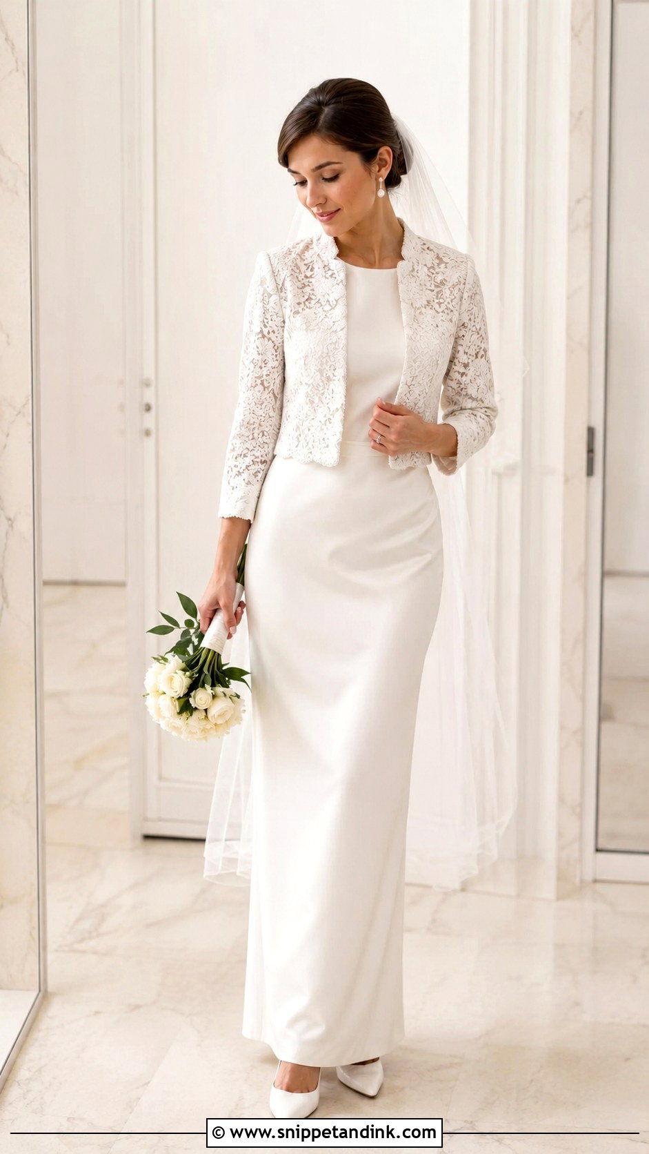Lace Jacket Wedding Dress - Snippet and Ink - 30 Vintage Inspired Wedding Dresses