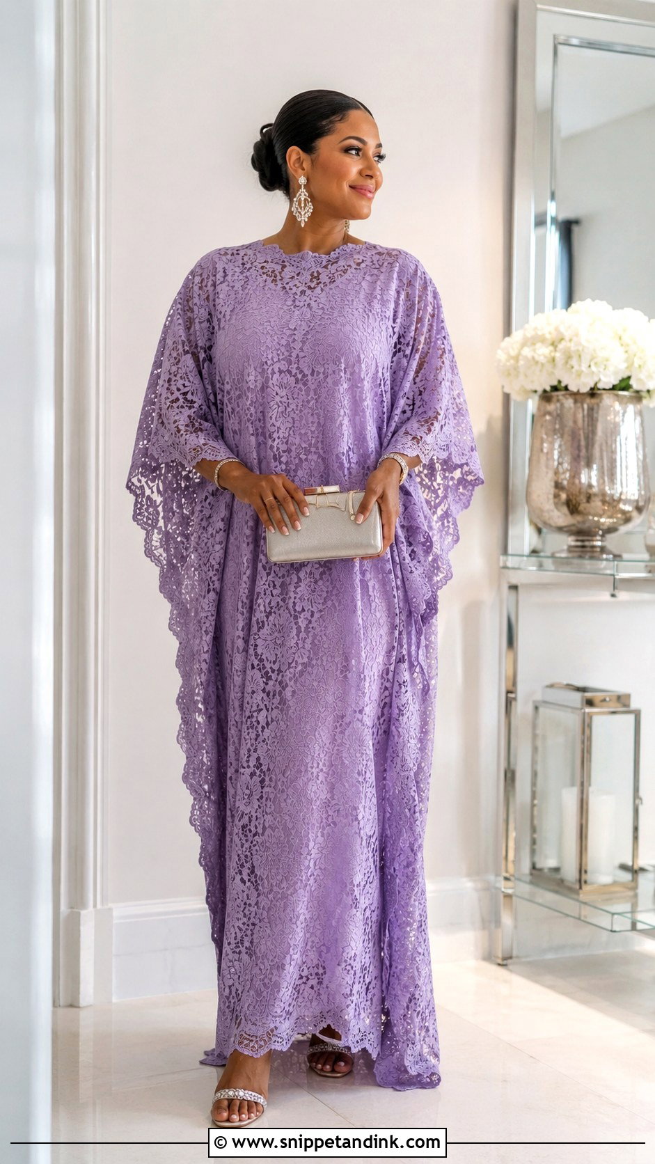 Lace Kaftan Gown Outfit - Snippet and Ink - 25 Sample Lace Gown Styles