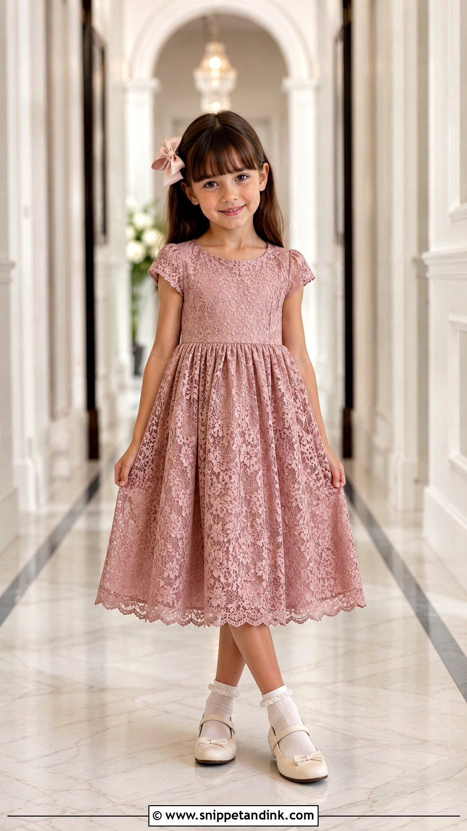 Lace Kids Dress With Ballet Flats - Snippet and Ink - 25 Kids Dresses for Weddings