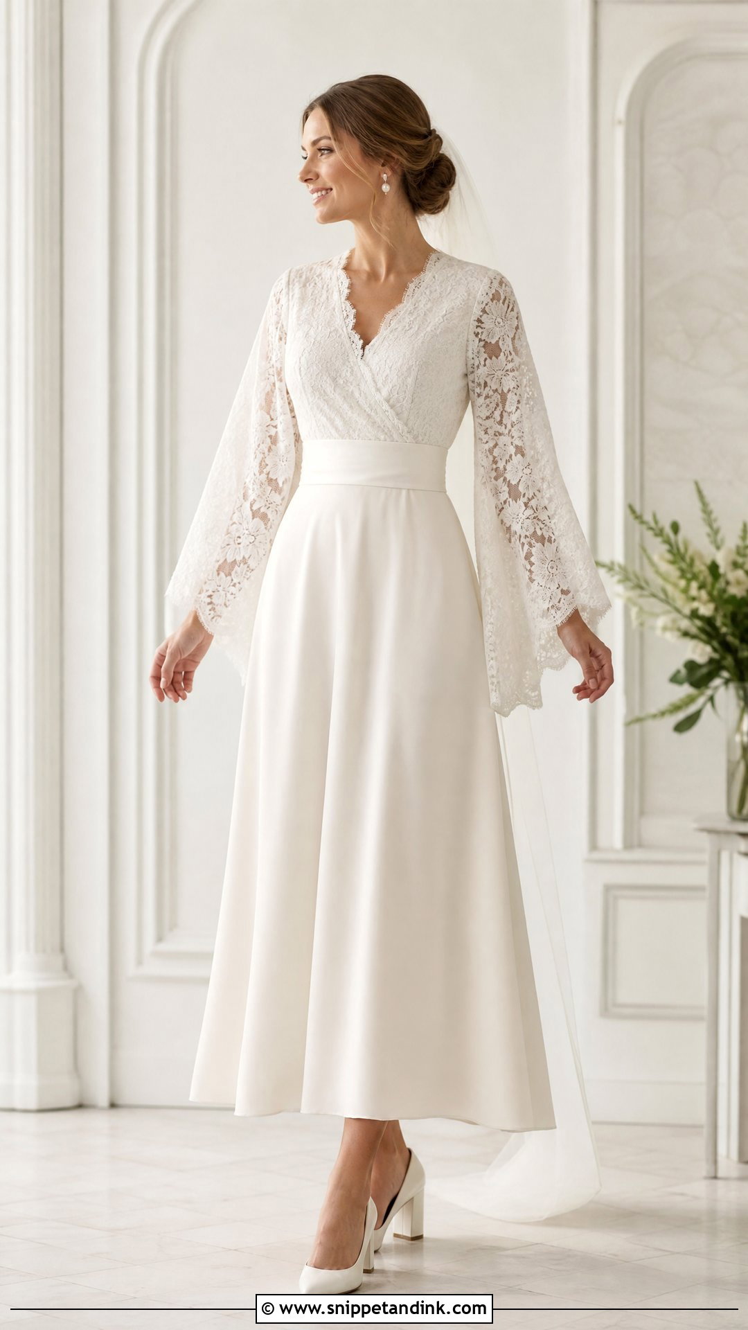 Lace Kimono Sleeve Wedding Dress - Snippet and Ink - 25 Kimono Wedding Dress Ideas