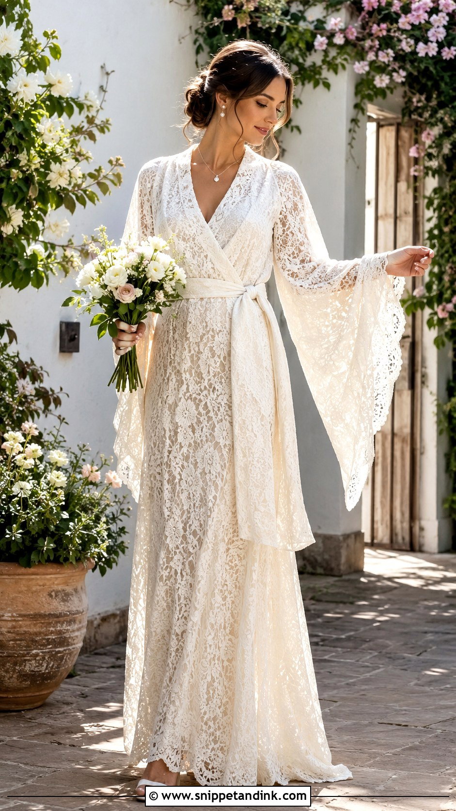 Lace Kimono Wedding Dress - Snippet and Ink - 30 Japanese Wedding Dress Ideas